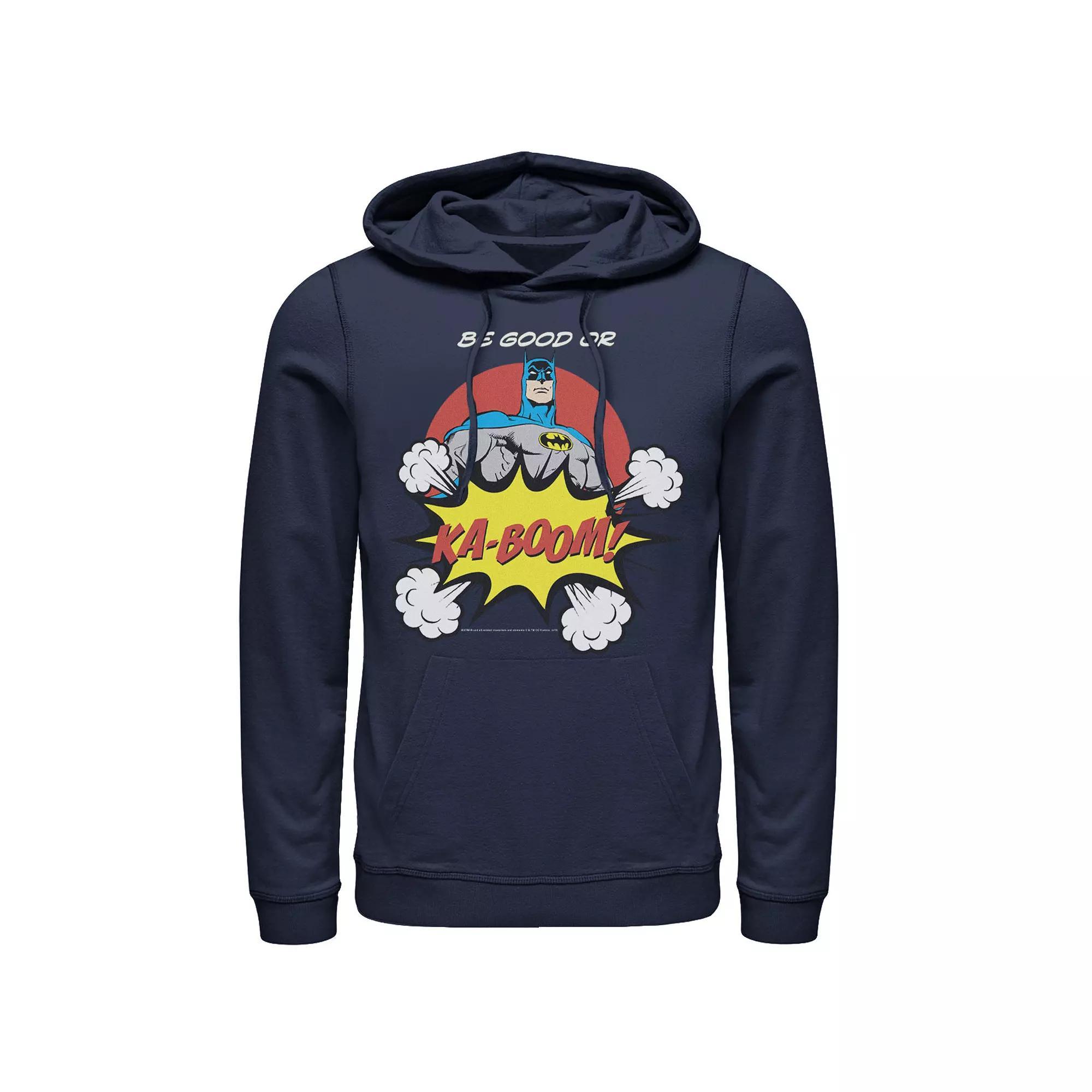 Men's DC Comics Batman Ka-Boom Pop Art Text Poster Hoodie, Size: Small, Blue Product Image