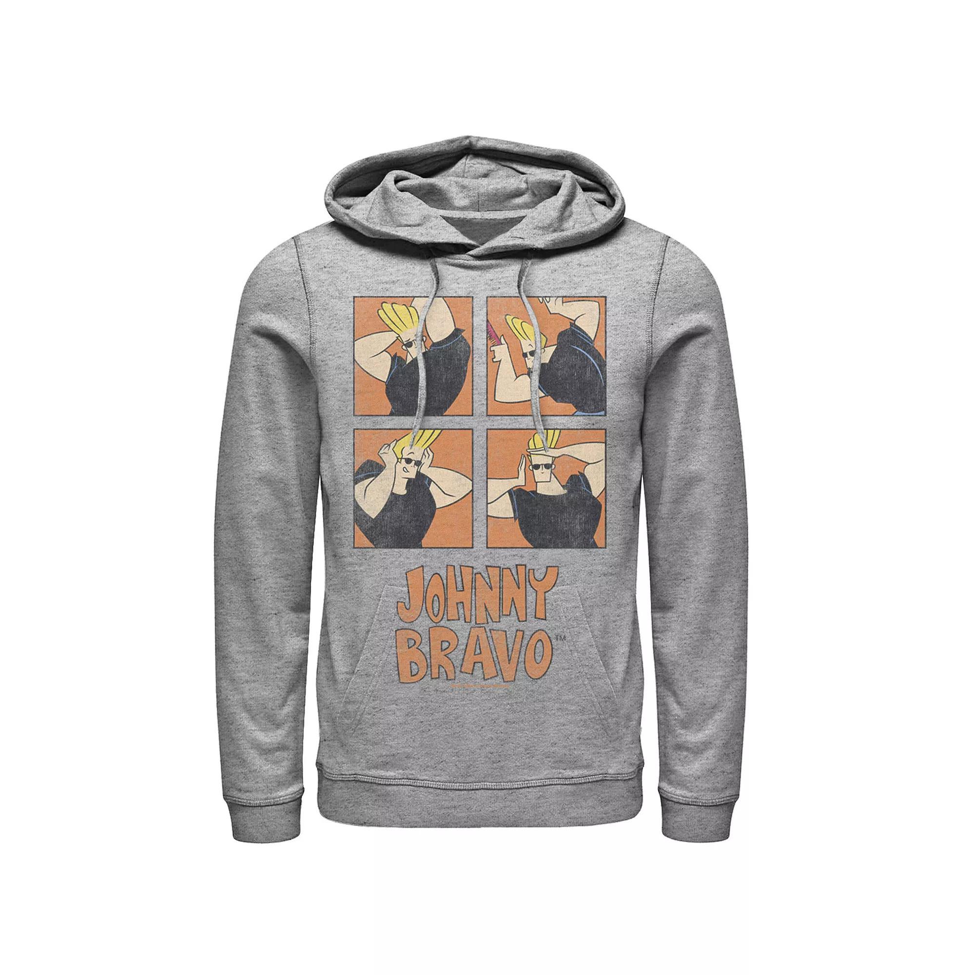 Men's Cartoon Network Johnny Bravo Box Up Hairdo Graphic Hoodie, Size: 3XL, Athletic Grey Product Image