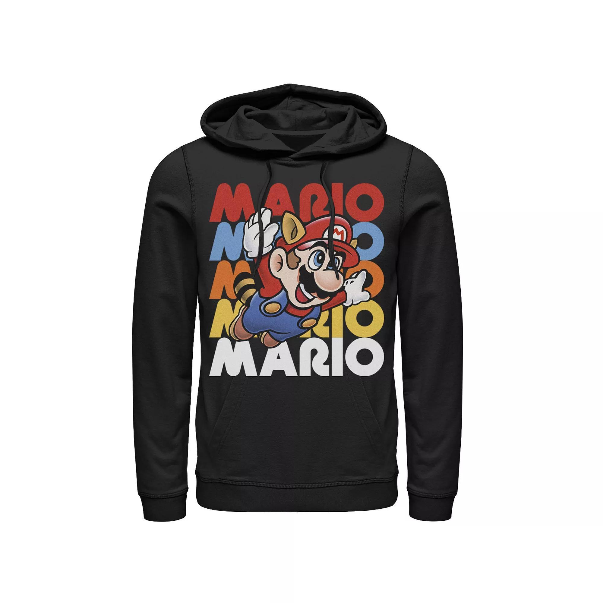 Men's Nintendo Super Mario Raccoon Hoodie, Size: Large, Black Product Image