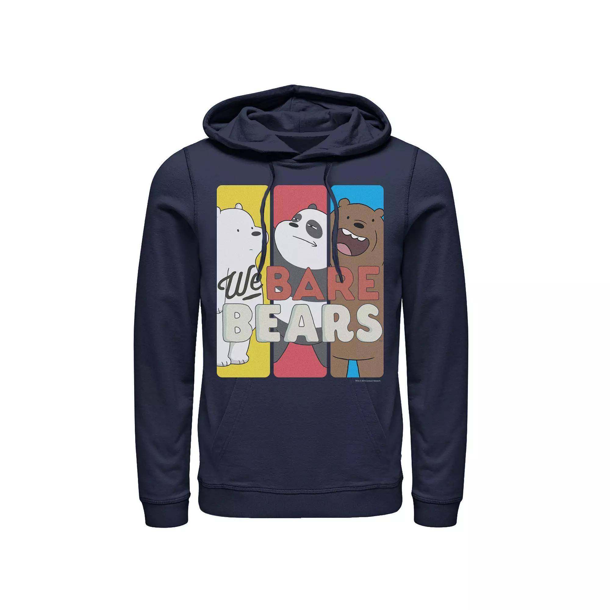 Men's We Bare Bears Character Panels Hoodie, Size: Large, Blue Product Image