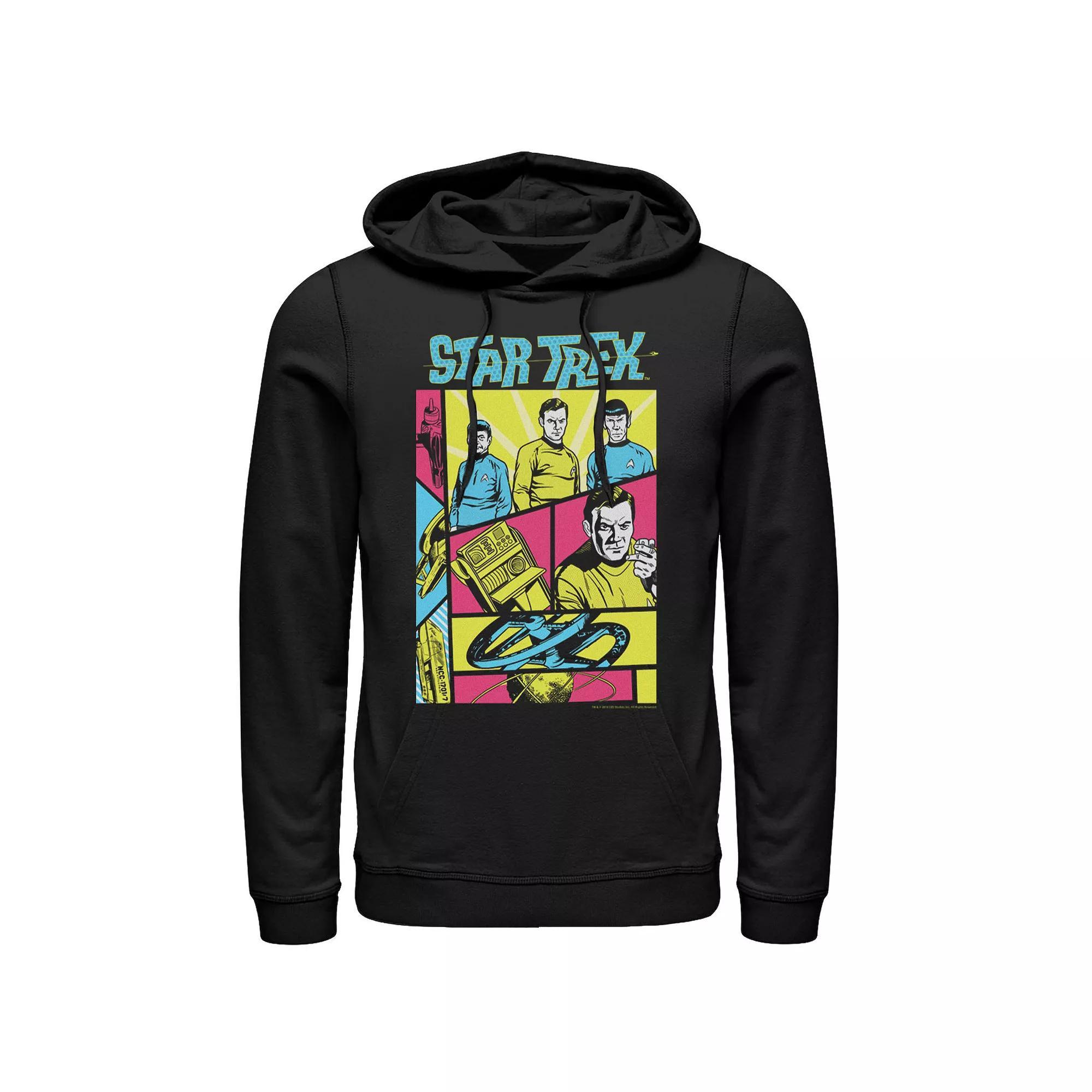 Men's Jurassic Park Retro Colors Checkered Logo Hoodie, Size: Large, Blue Product Image