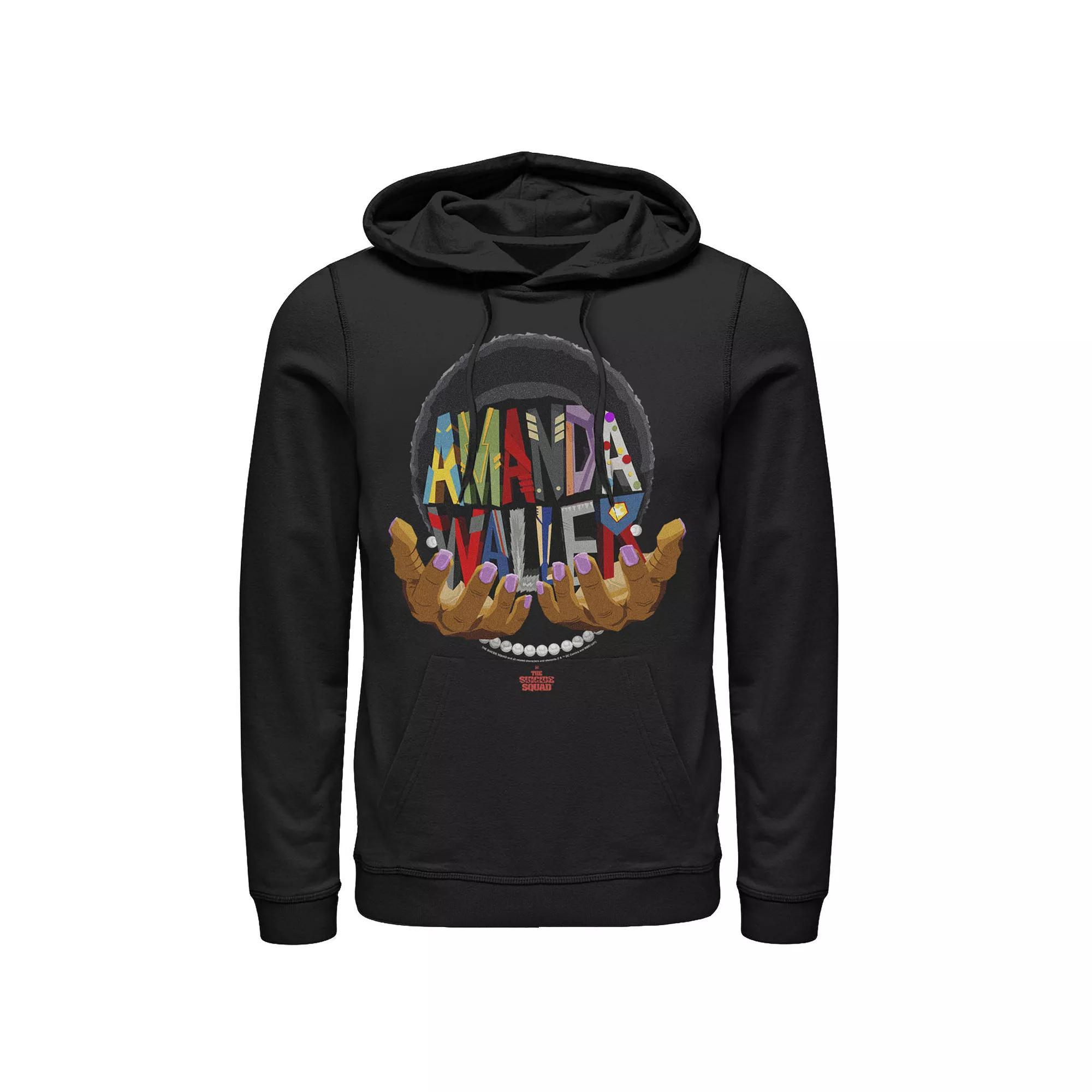 Men's DC Comics Batman The Caped Crusader Text Poster Hoodie, Size: Large, Black Product Image