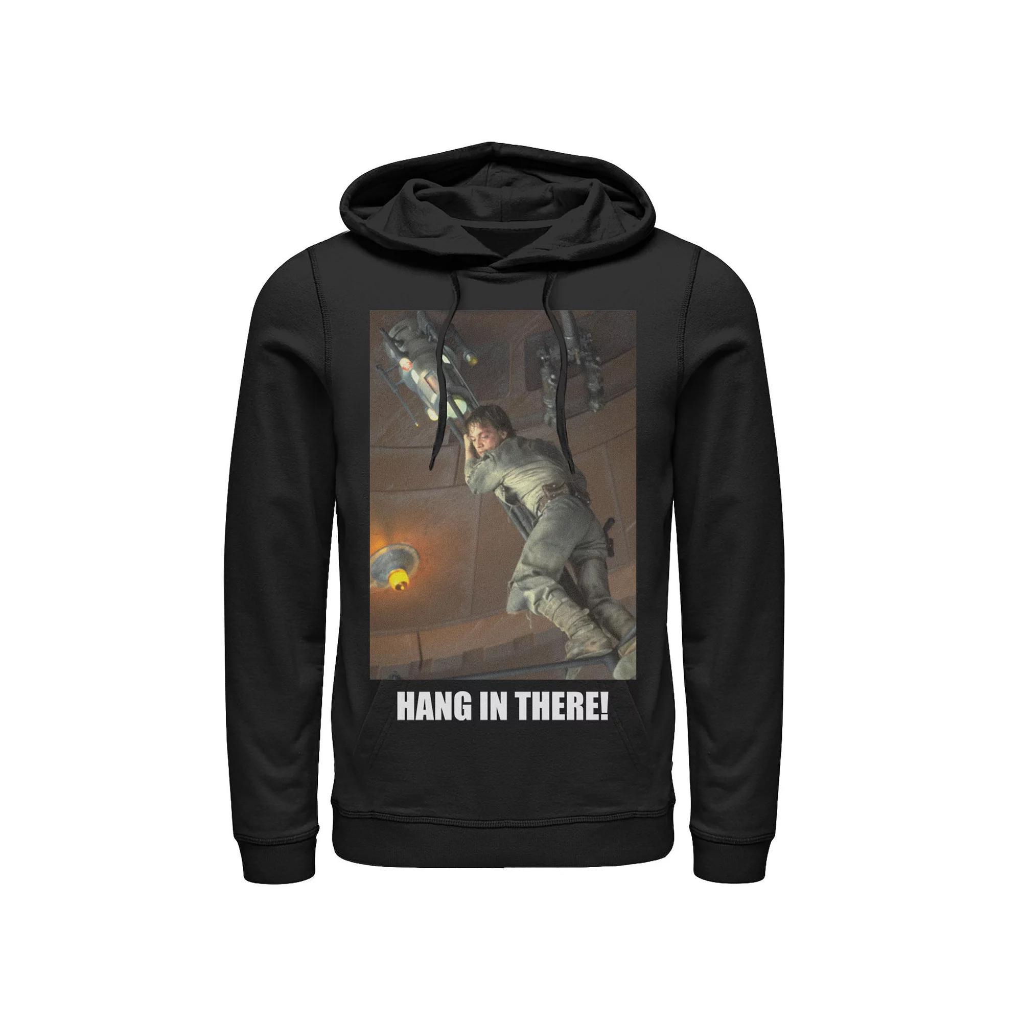 Men's Star Wars Luke Skywalker Hang In There Hoodie, Size: XL, Black Product Image