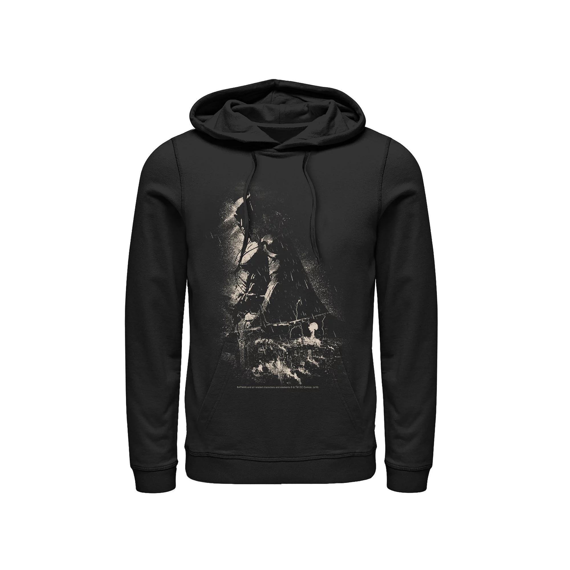 Men's DC Comics Batman Shadow Skyline Poster Hoodie, Size: XXL, Black Product Image