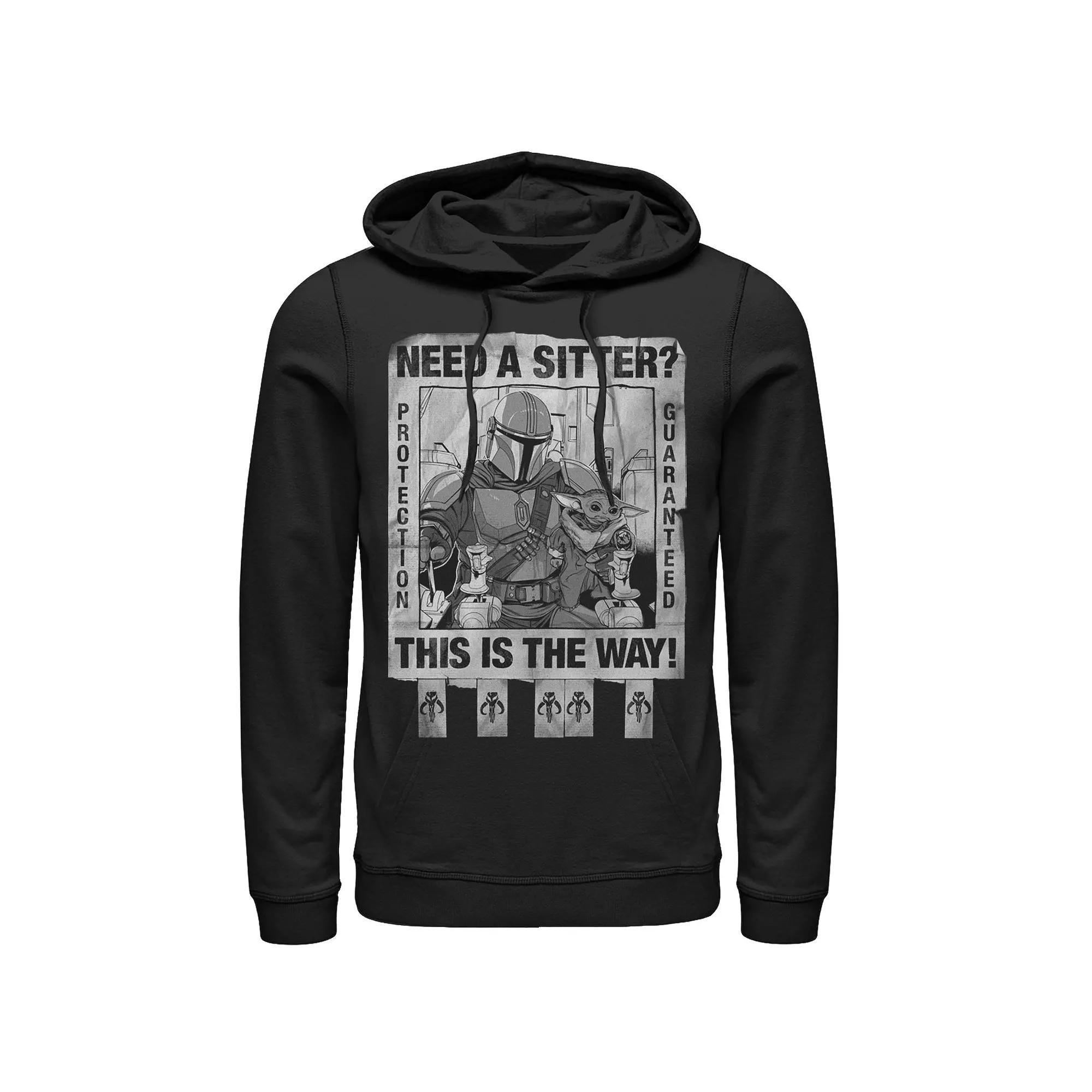 Men's Star Wars Protection Guarenteed Text Hoodie, Size: XL, Black Product Image