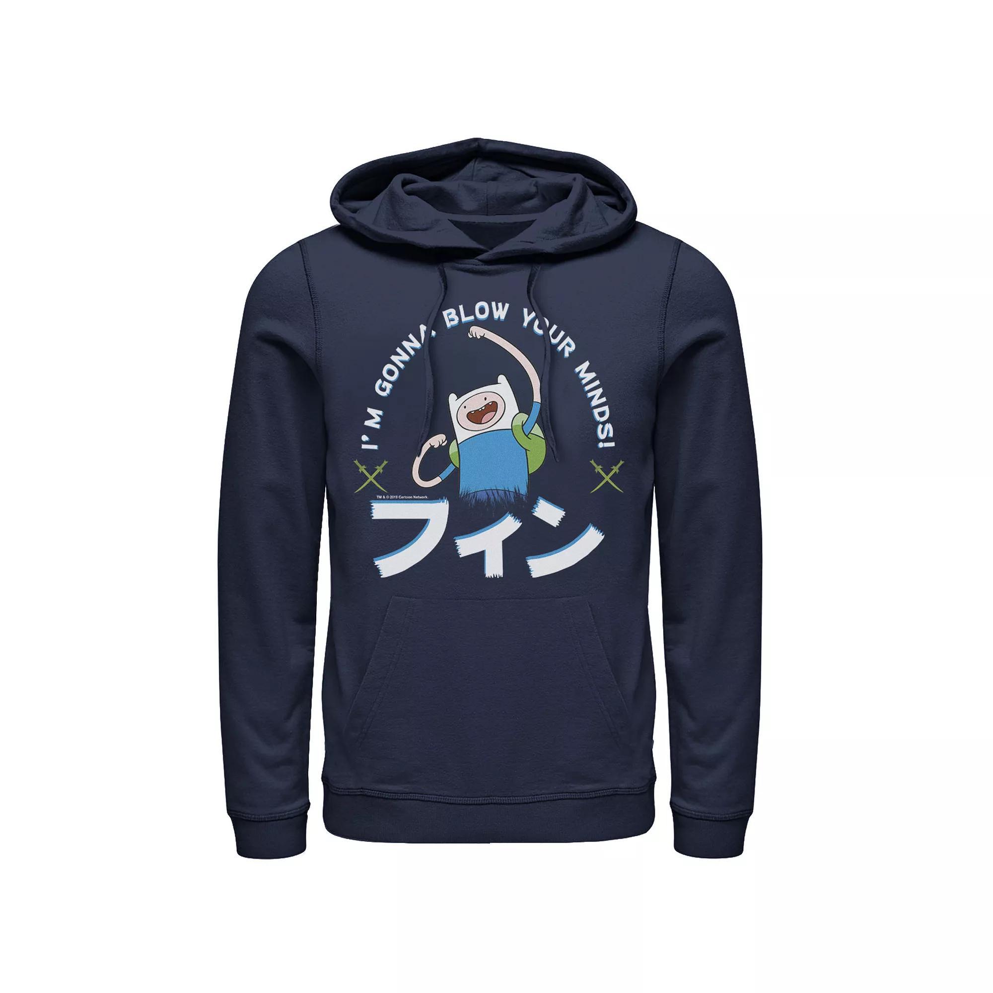 Men's Pink Panther Kanji Portrait Logo Graphic Hoodie, Size: Medium, Blue Product Image