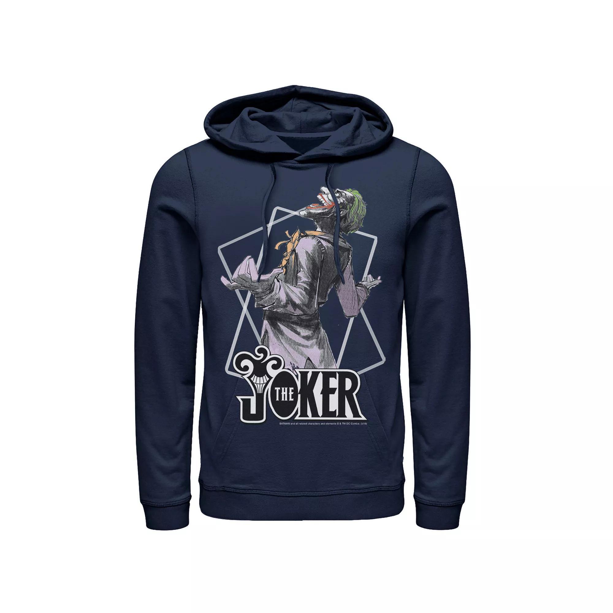 Men's DC Comics The Joker Card Outline Hoodie, Size: XL, Athletic Grey Product Image