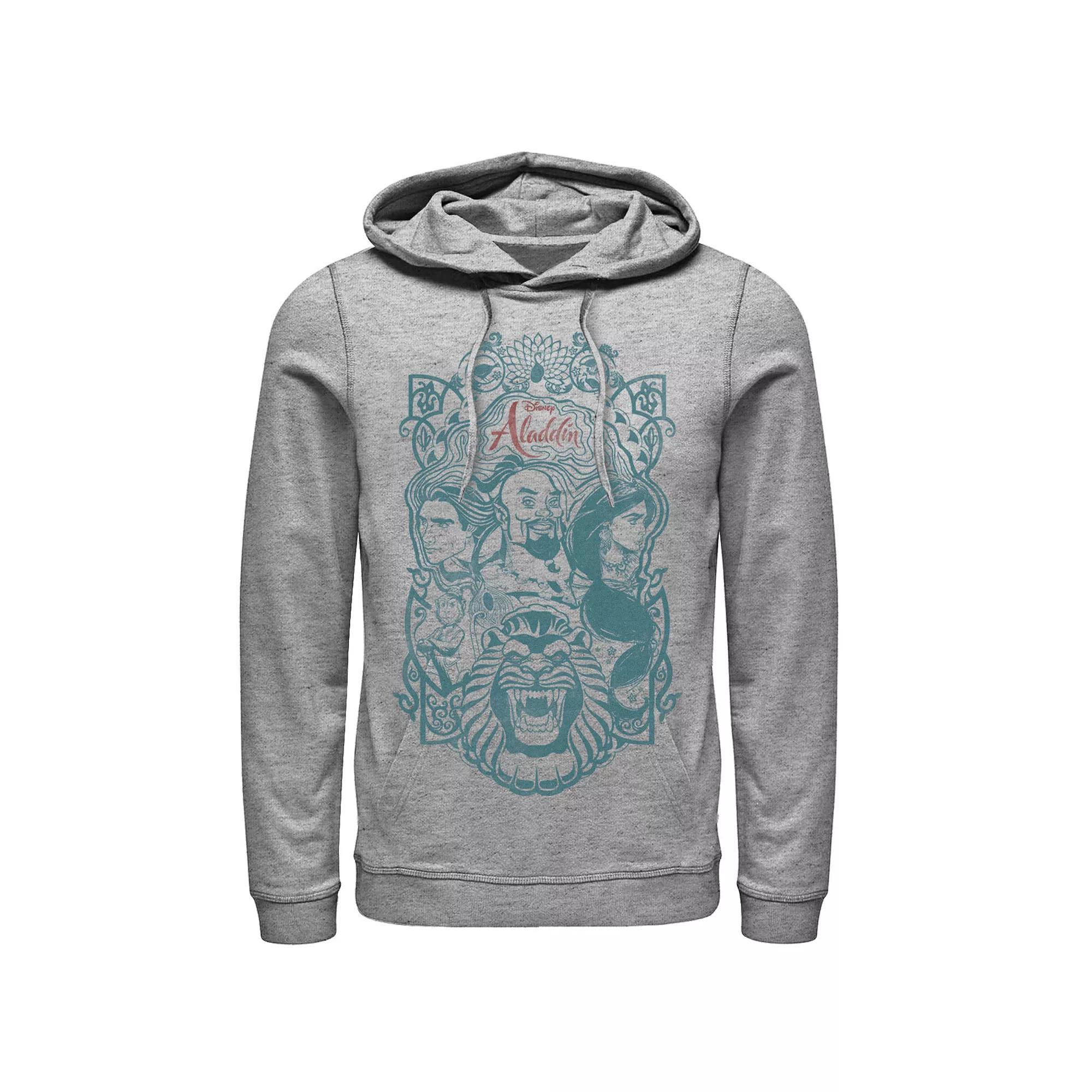 Disney's Aladdin Live Action Group Character Men's Hoodie, Size: XL, Athletic Grey Product Image