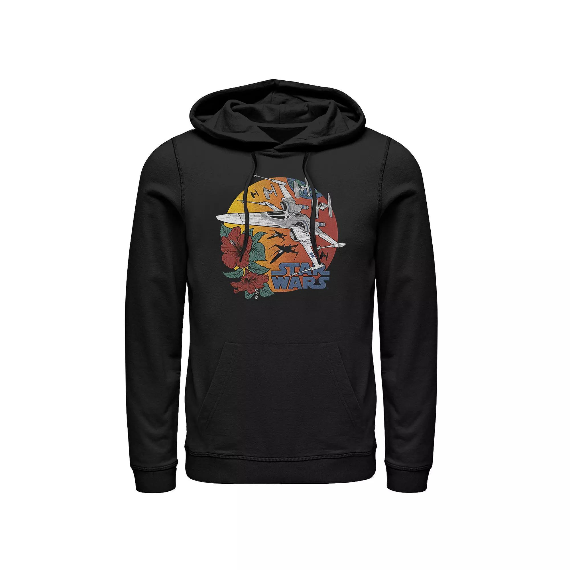 Men's Jurassic World Neon Slash T-Rex Fossil Logo Graphic Pullover Hoodie, Size: Small, Grey Heather Product Image