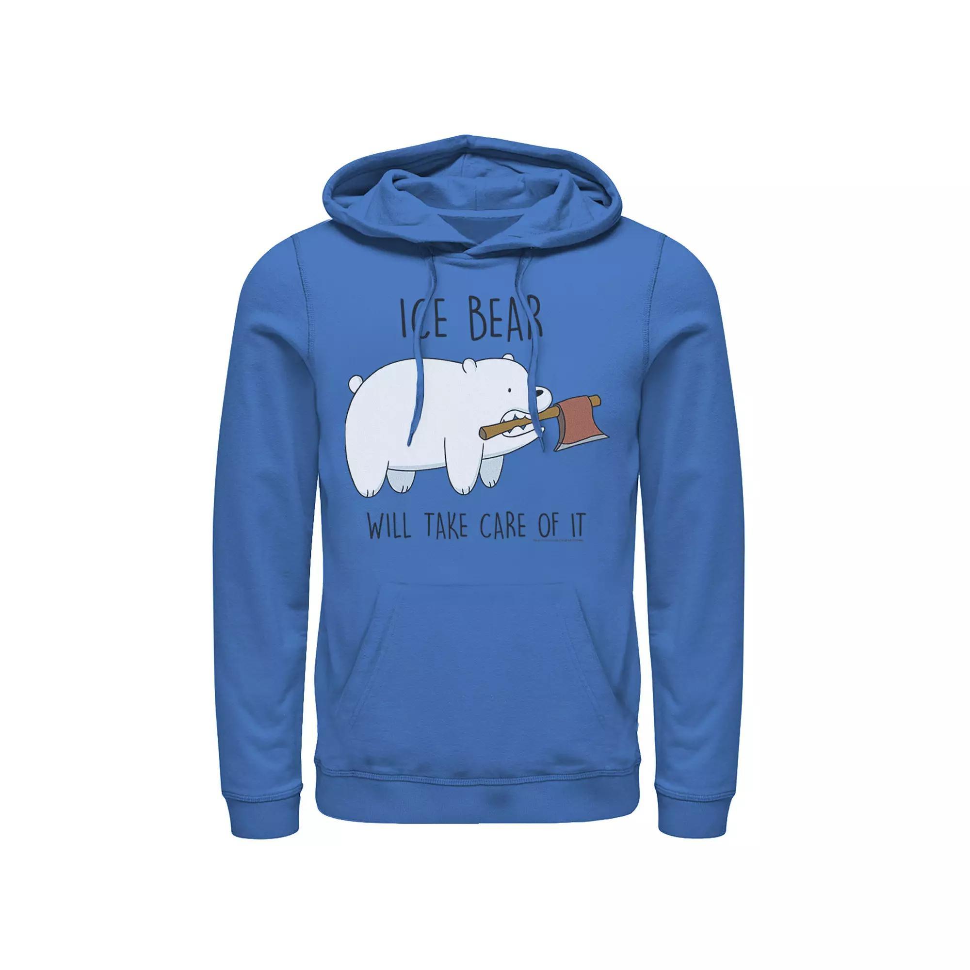 Men's Cartoon Network Bare Bears Ice Bear Take Care Of It Axe Hoodie, Size: XXL, Royal Product Image
