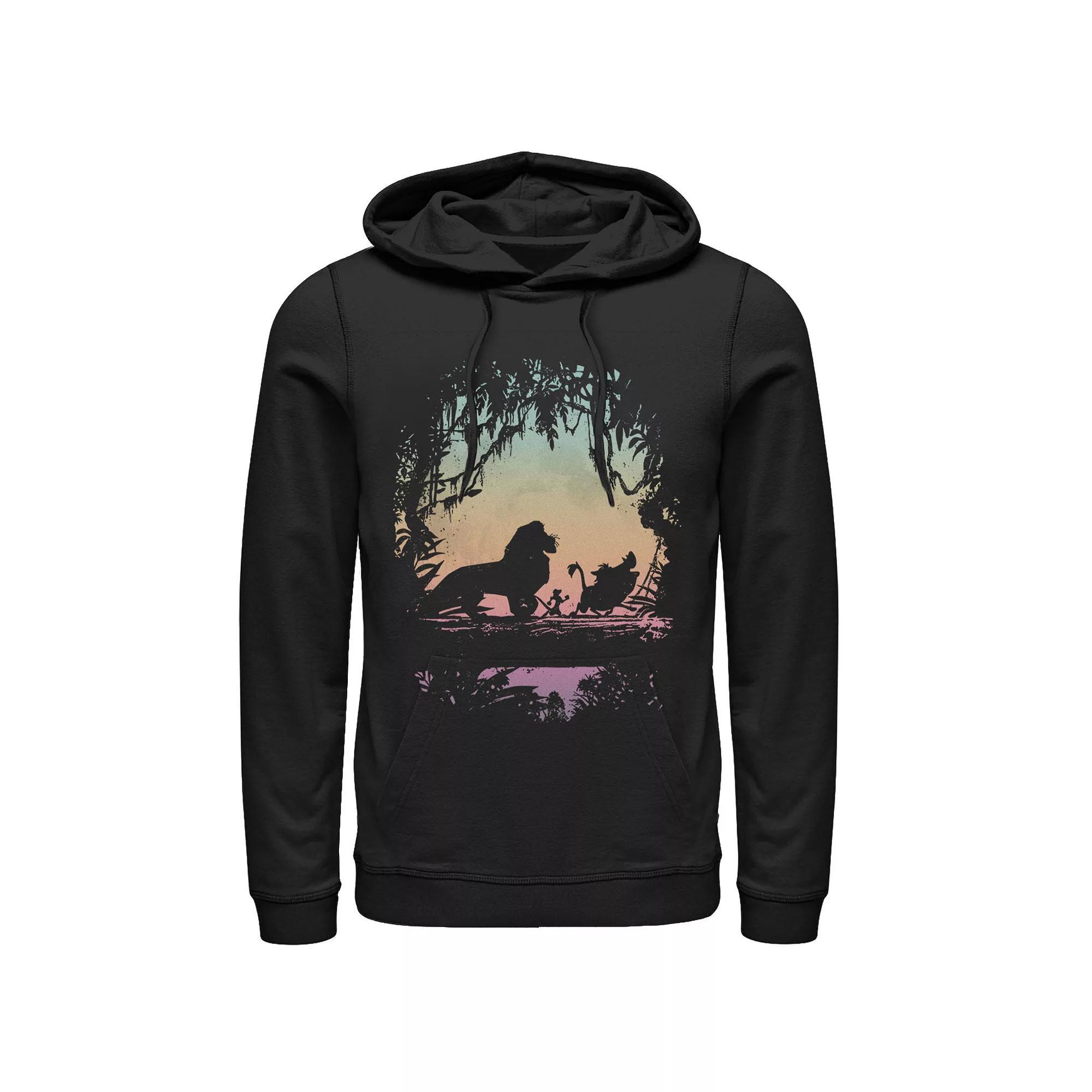 Disney's Lion King Gradient Jungle Trio Men's Hoodie, Size: Medium, Black Product Image