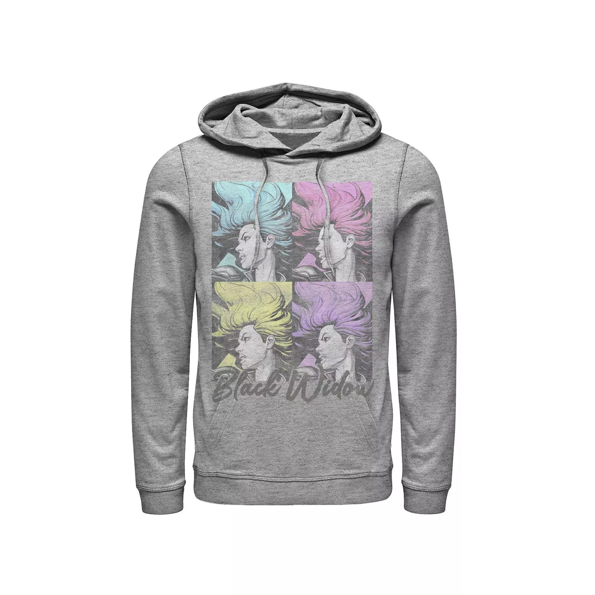 Men's Marvel Black Widow Pop Hoodie, Size: Small, Athletic Grey Product Image