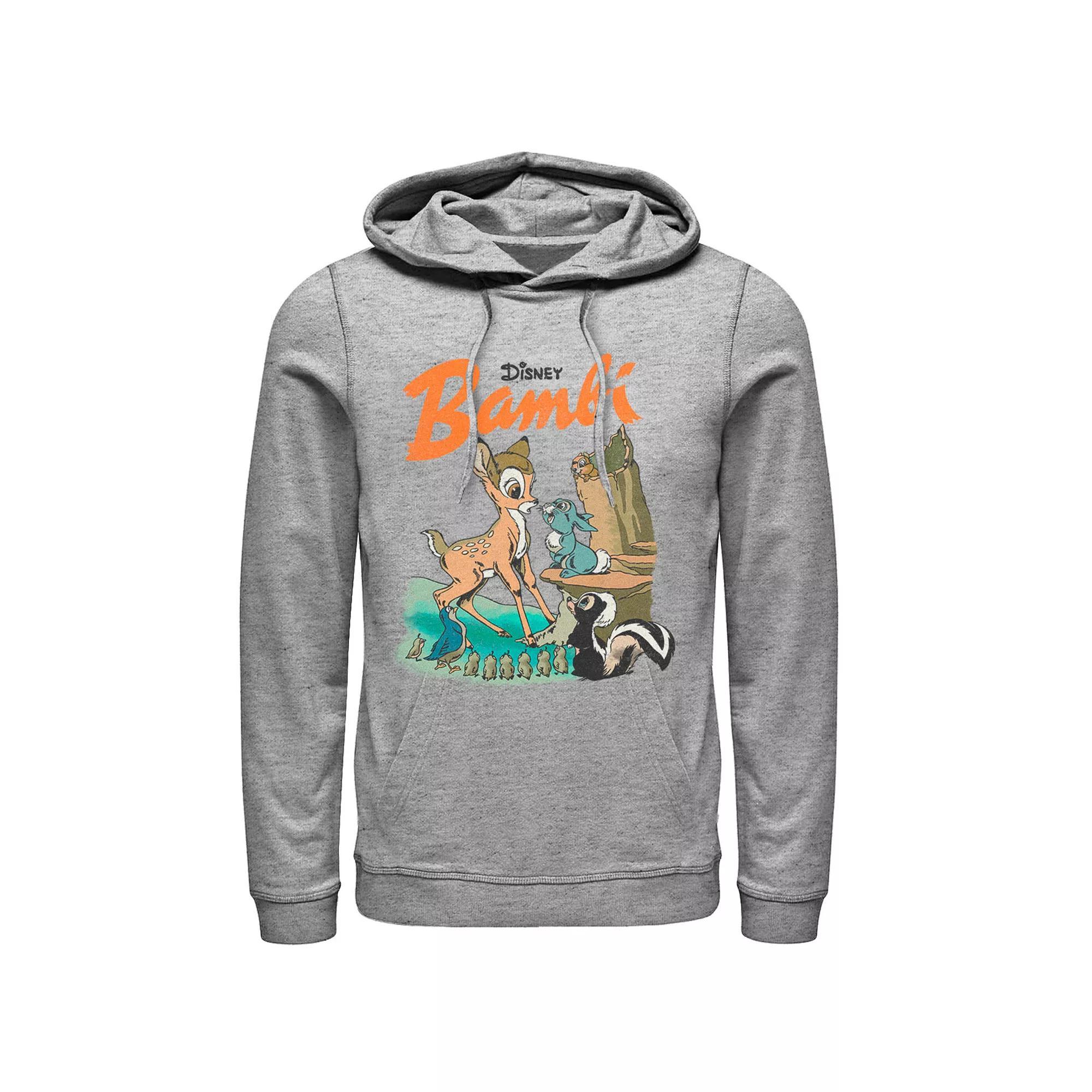 Disney's Bambi Men's Vintage Scene Hoodie, Size: XXL, Athletic Grey Product Image