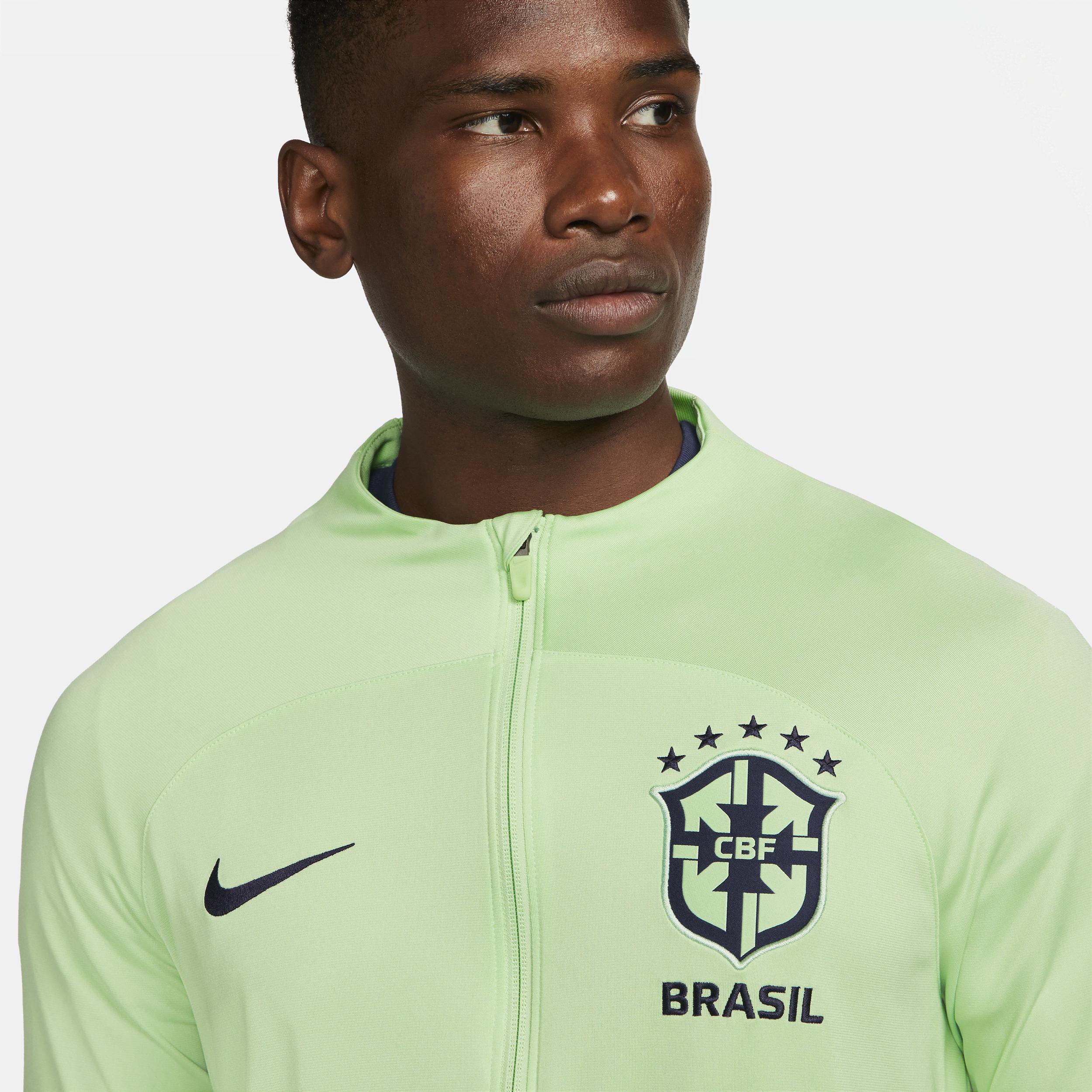 Men's Nike Brazil National Team Green Strike Raglan Full-Zip Performance Track Jacket, Size: XL, Soc Green Product Image