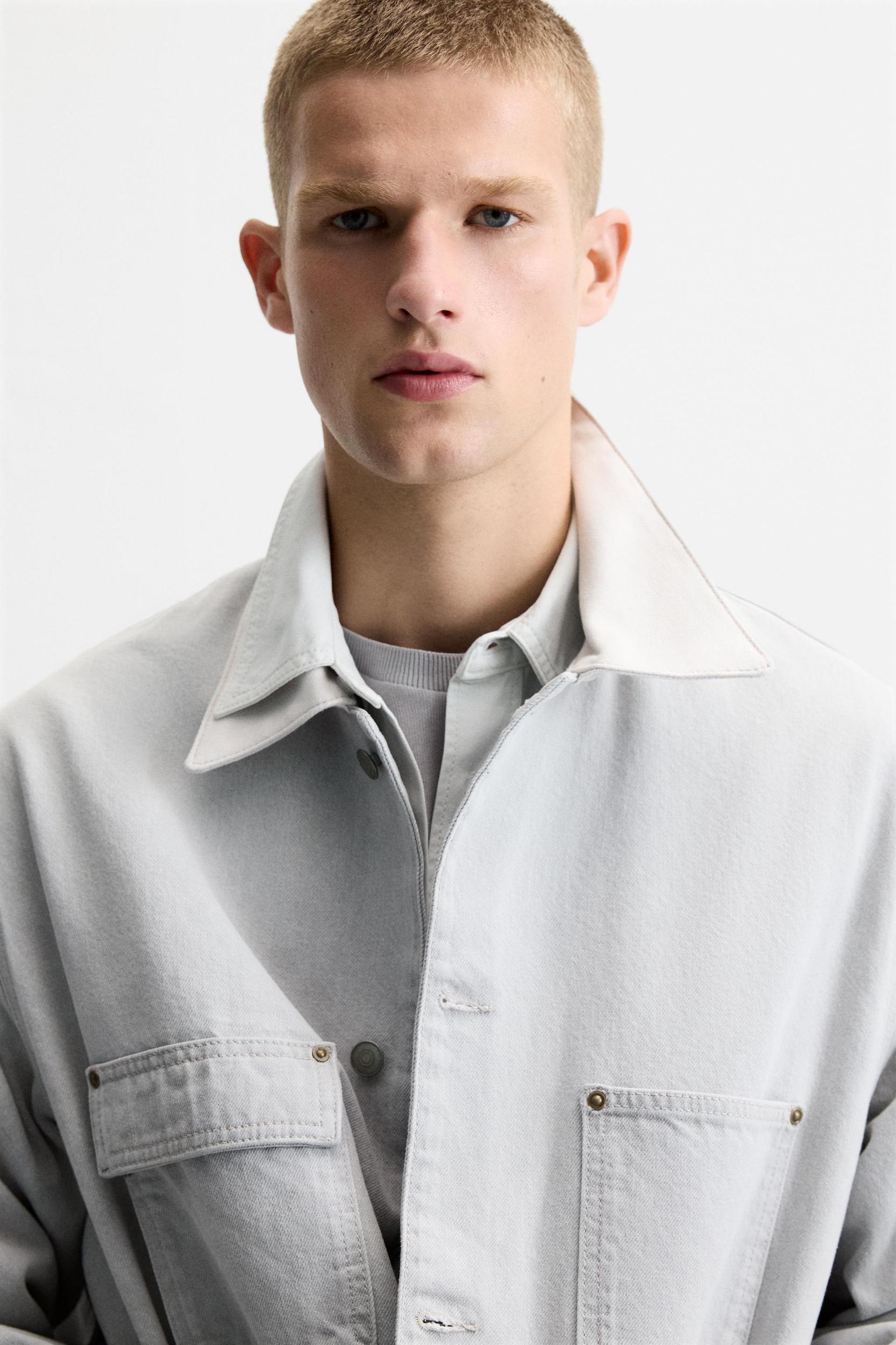 CONTRASTING COLLAR DENIM JACKET LIMITED EDITION Product Image