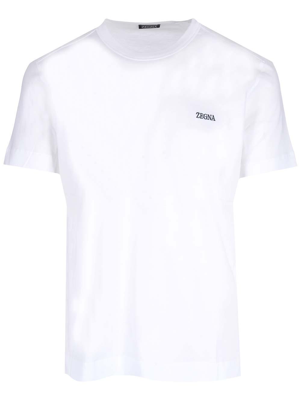 ZEGNA T-shirt With Mini Logo In White Product Image