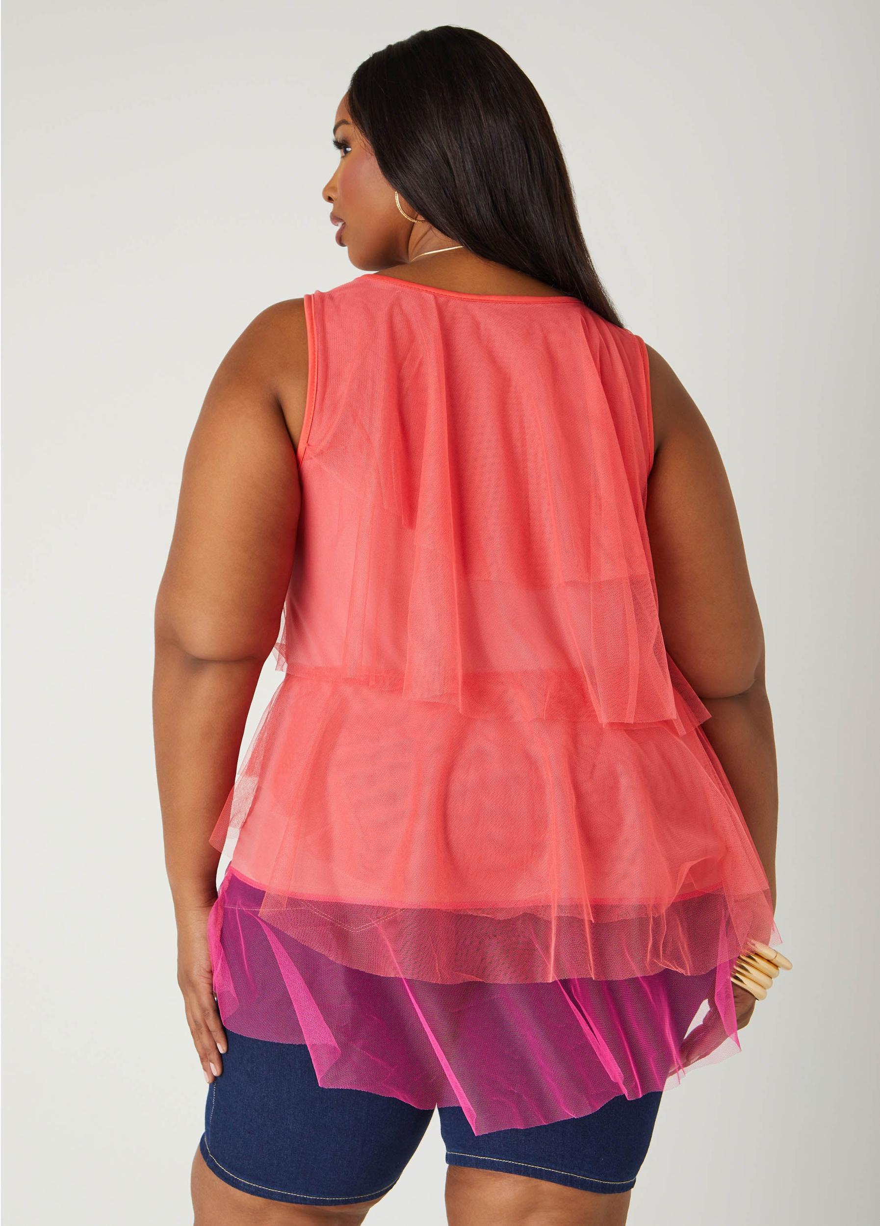 Two Tone Tiered Tulle Top Product Image