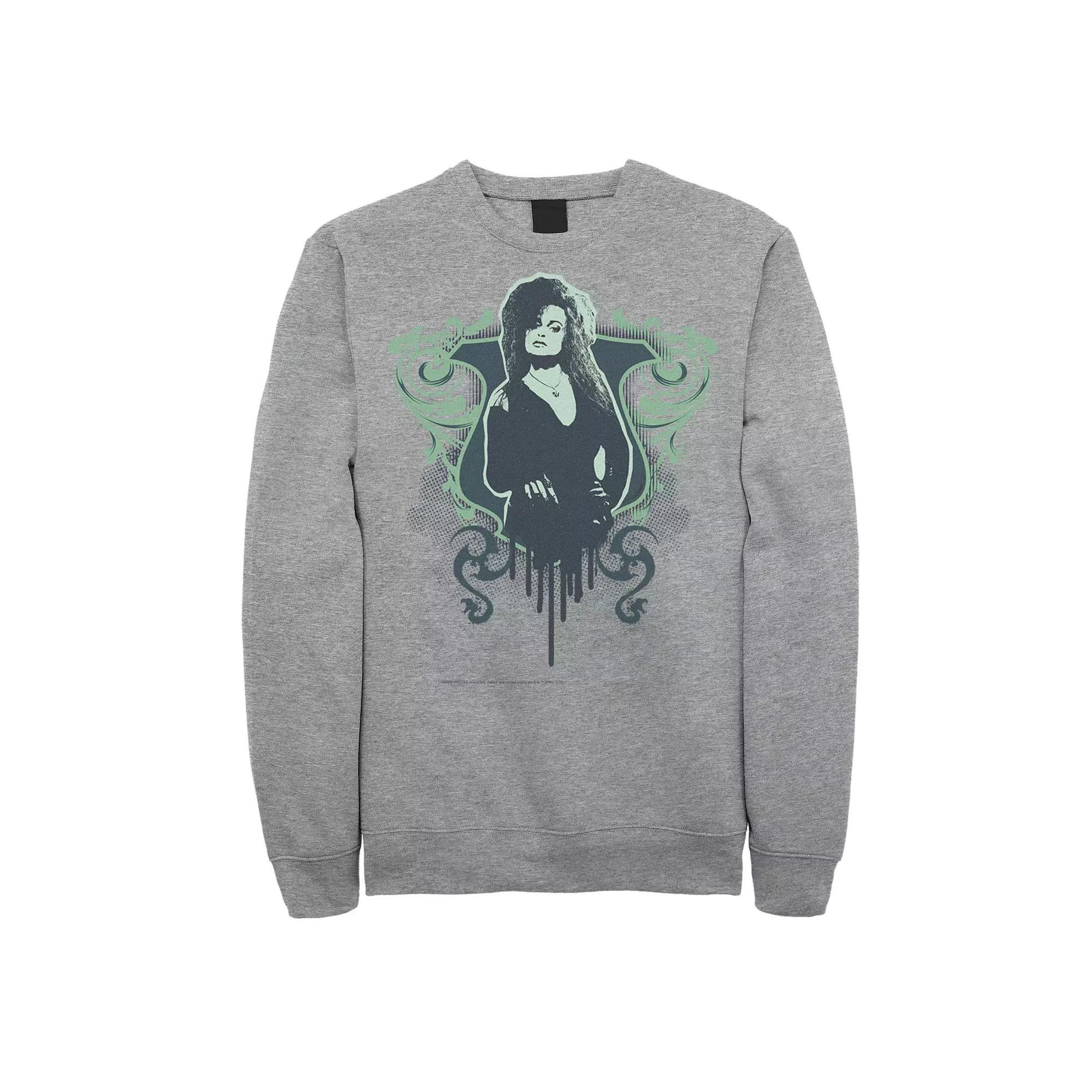 Men's Harry Potter Bellatrix Lestrange Dripping Portrait Fleece Graphic Pullover, Size: Small, Athletic Grey Product Image