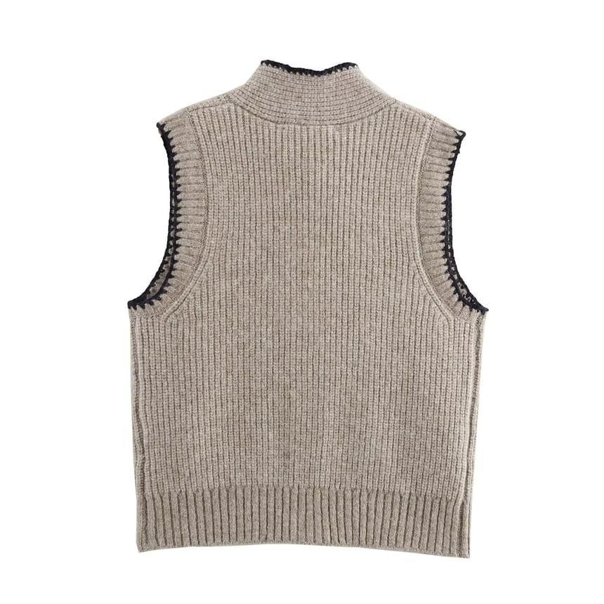Bowknot Button-Up Sweater Vest Product Image