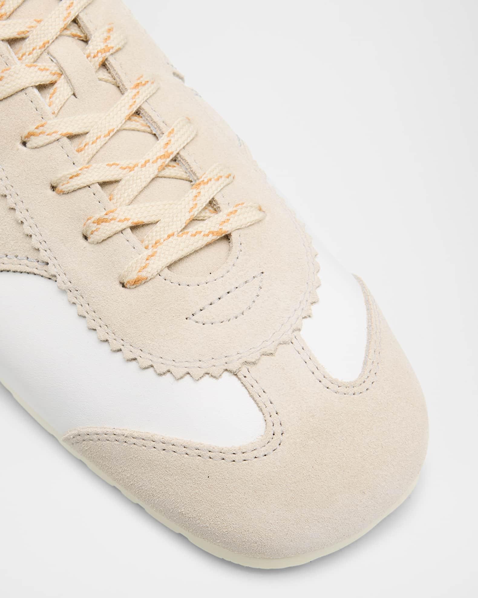 Men's Leather and Suede Low-Top Sneakers Product Image