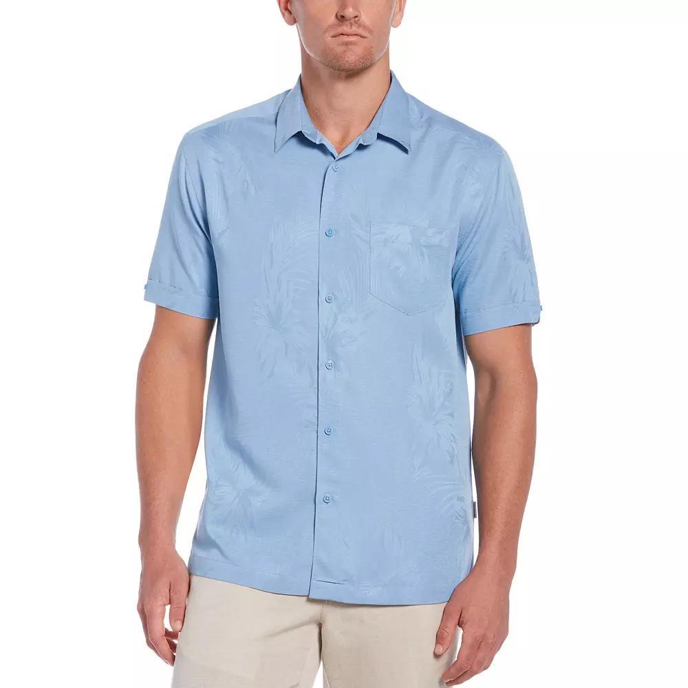 Men's Cubavera Short Sleeve Button-Down Shirt, Size: Small, Blue Blazer Product Image