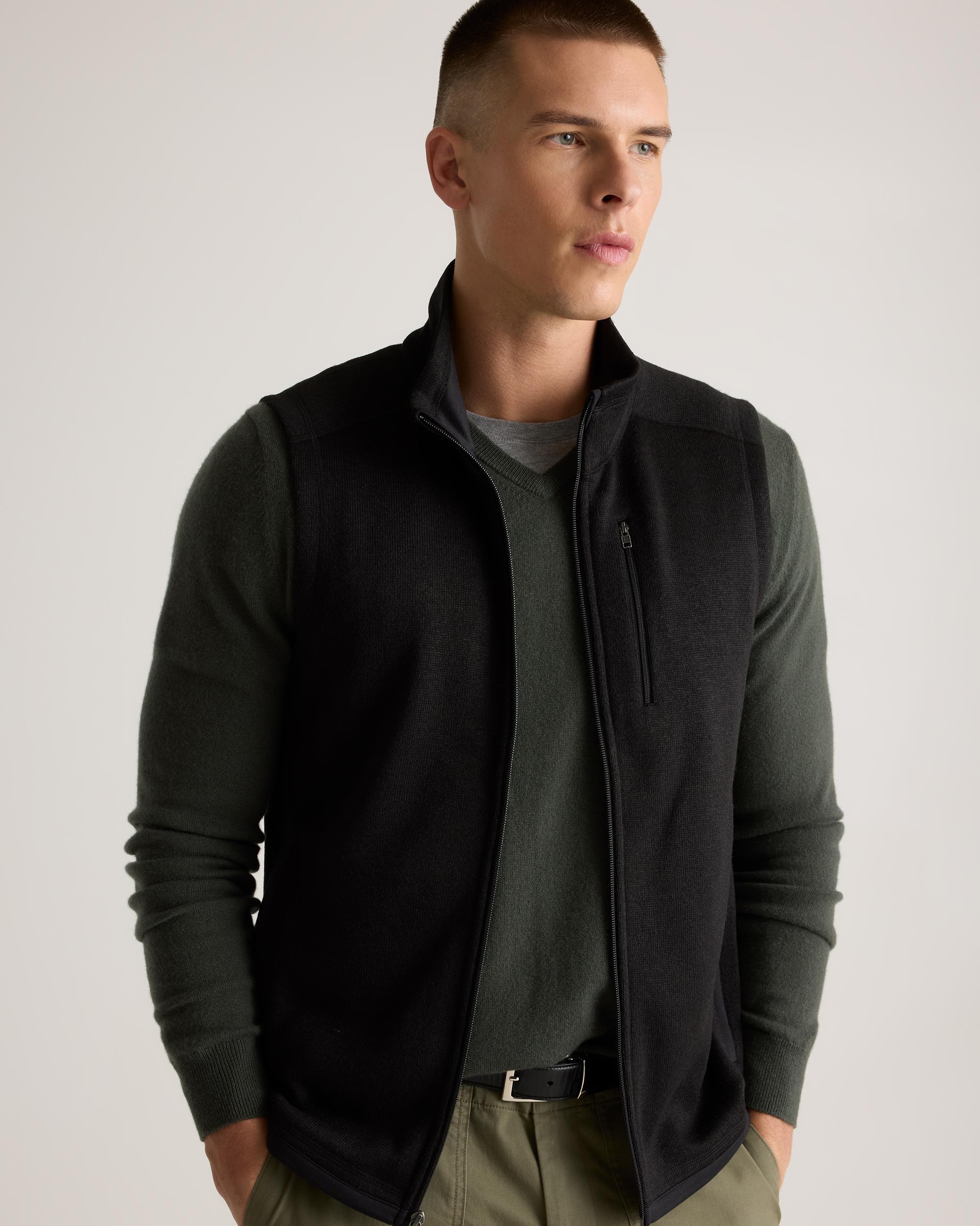Quince | Men's Sweater-Knit Fleece Full-Zip Vest Size XL, Recycled Polyester Product Image