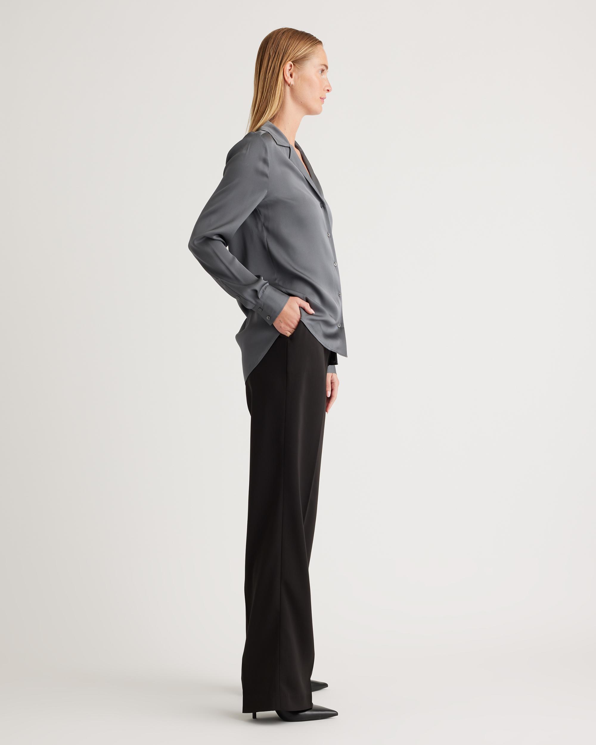Quince | Women's Washable Stretch Silk Notch Collar Blouse Size XS Product Image