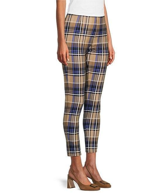 Slim Factor by Investments Ponte Knit Tannin Plaid No Waist Leggings Product Image