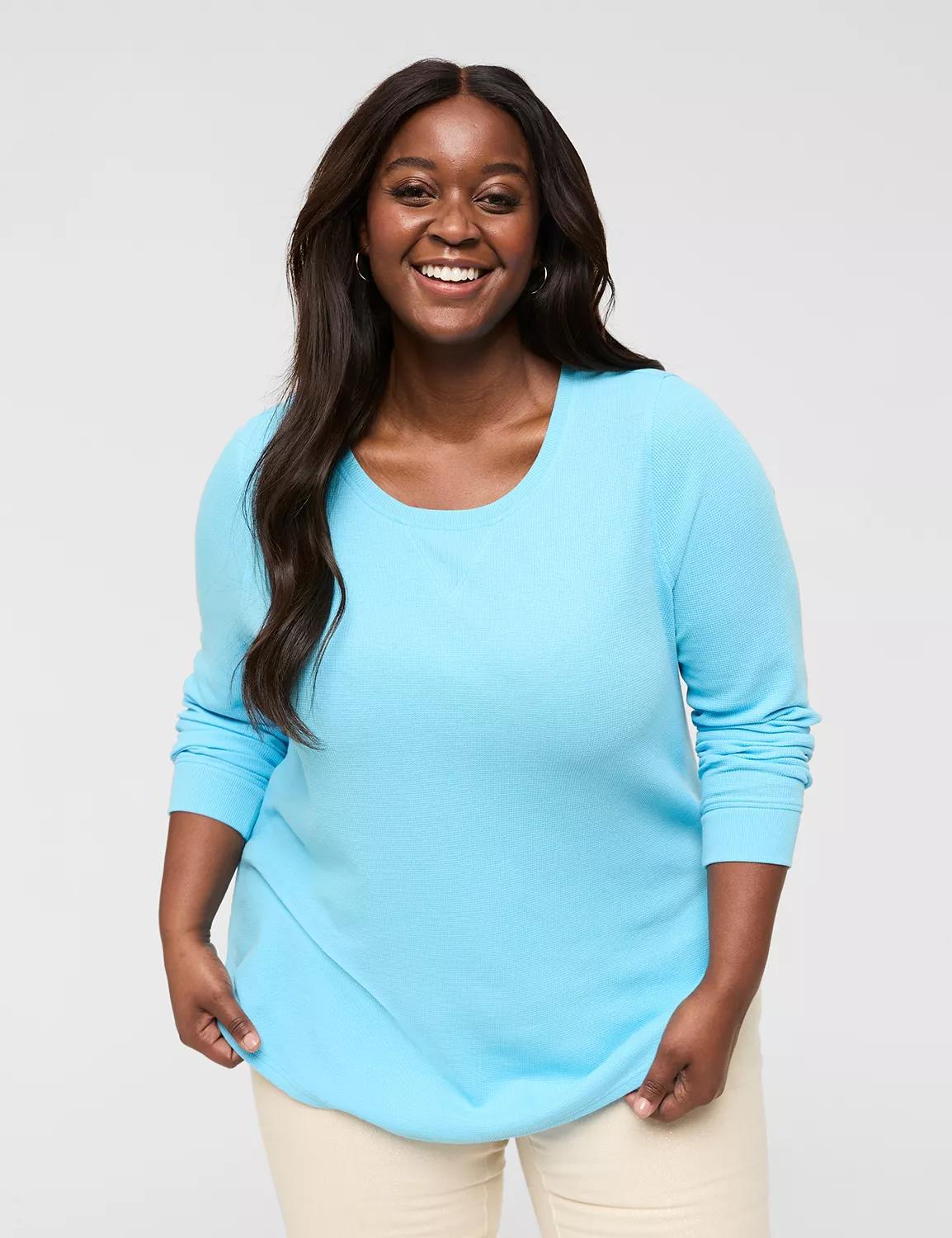 Waffle Knit Curved-Hem Tee Product Image