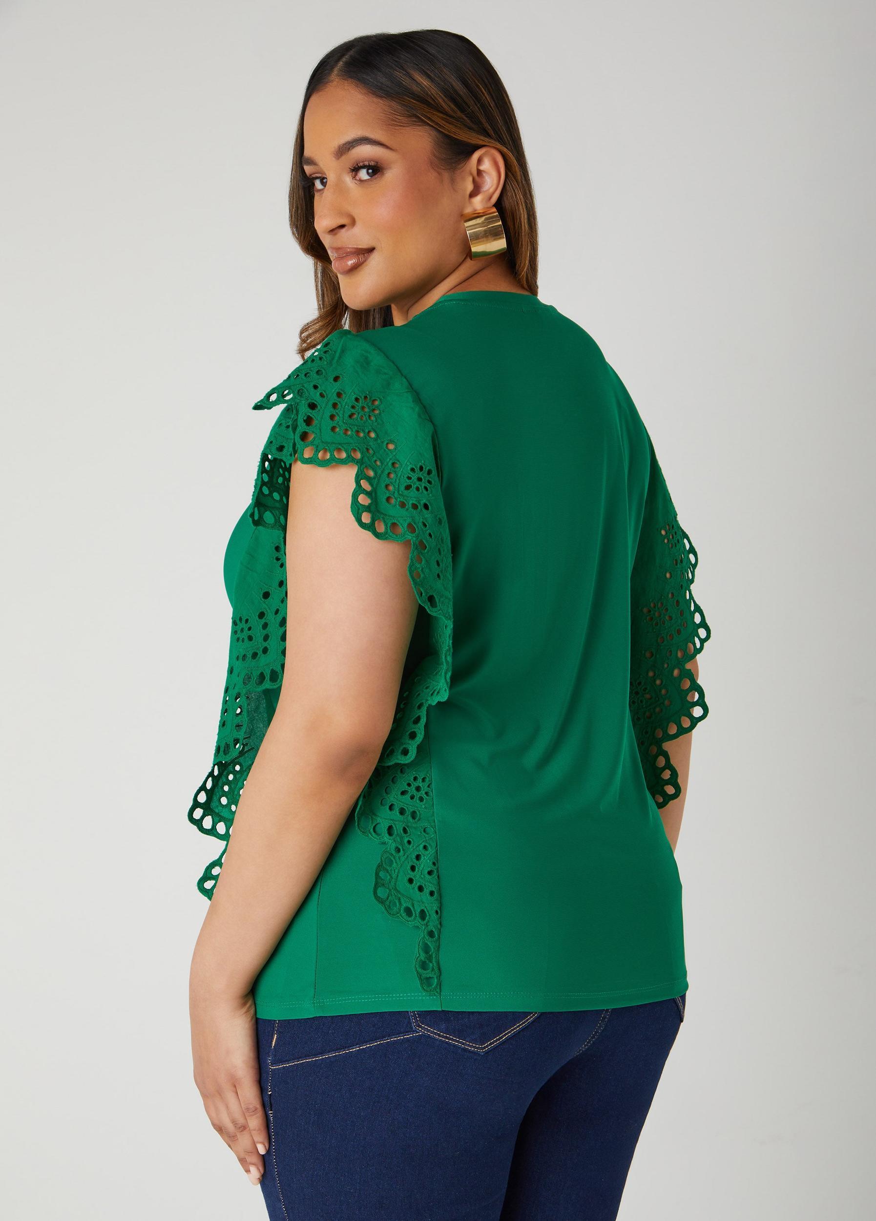 Eyelet Sleeved Jersey Top Product Image