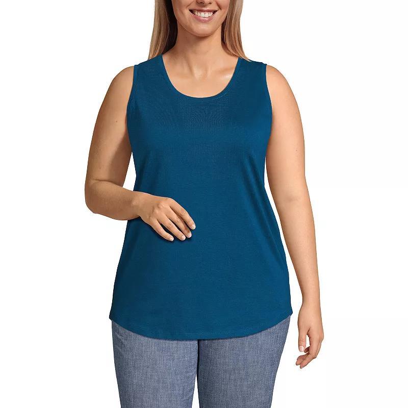 Plus Size Lands' End Scoopneck Tunic Tank Top, Women's, Size: 2XL, Limoncello Yellow Product Image