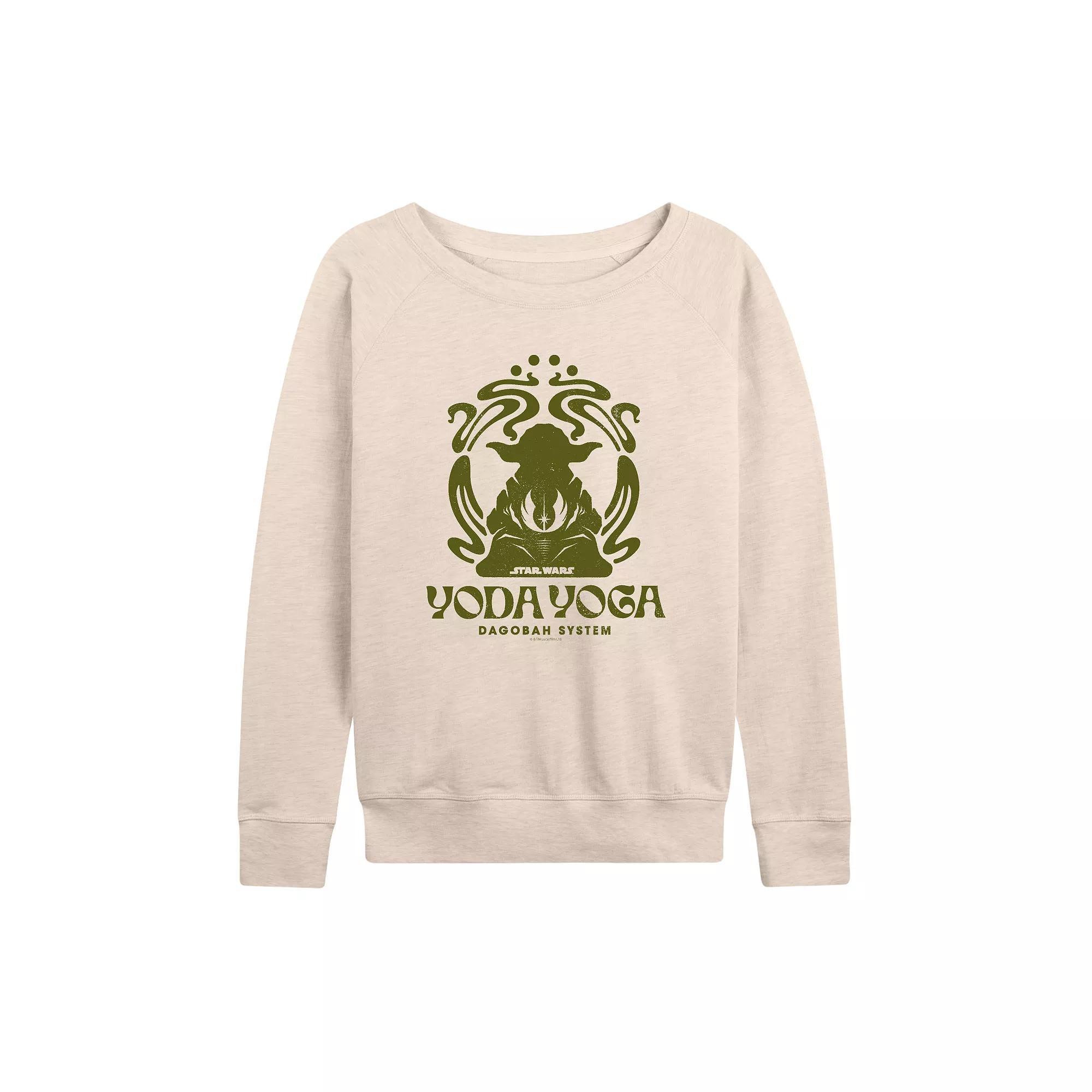 Womens Star Wars Yoda Yoga French Terry Long Sleeve Tee Product Image