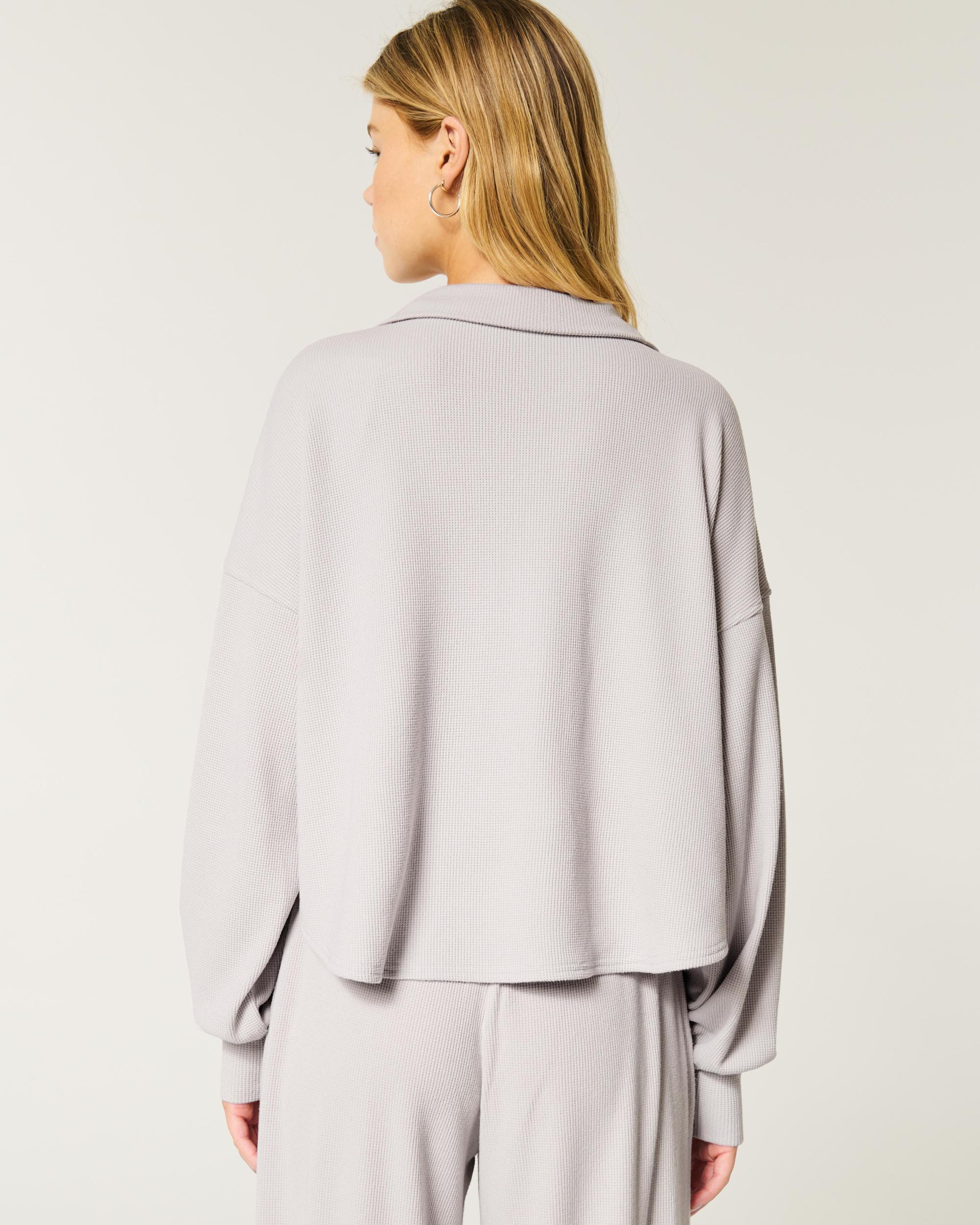 Gilly Hicks Cozy Waffle Quarter-Zip Top Product Image