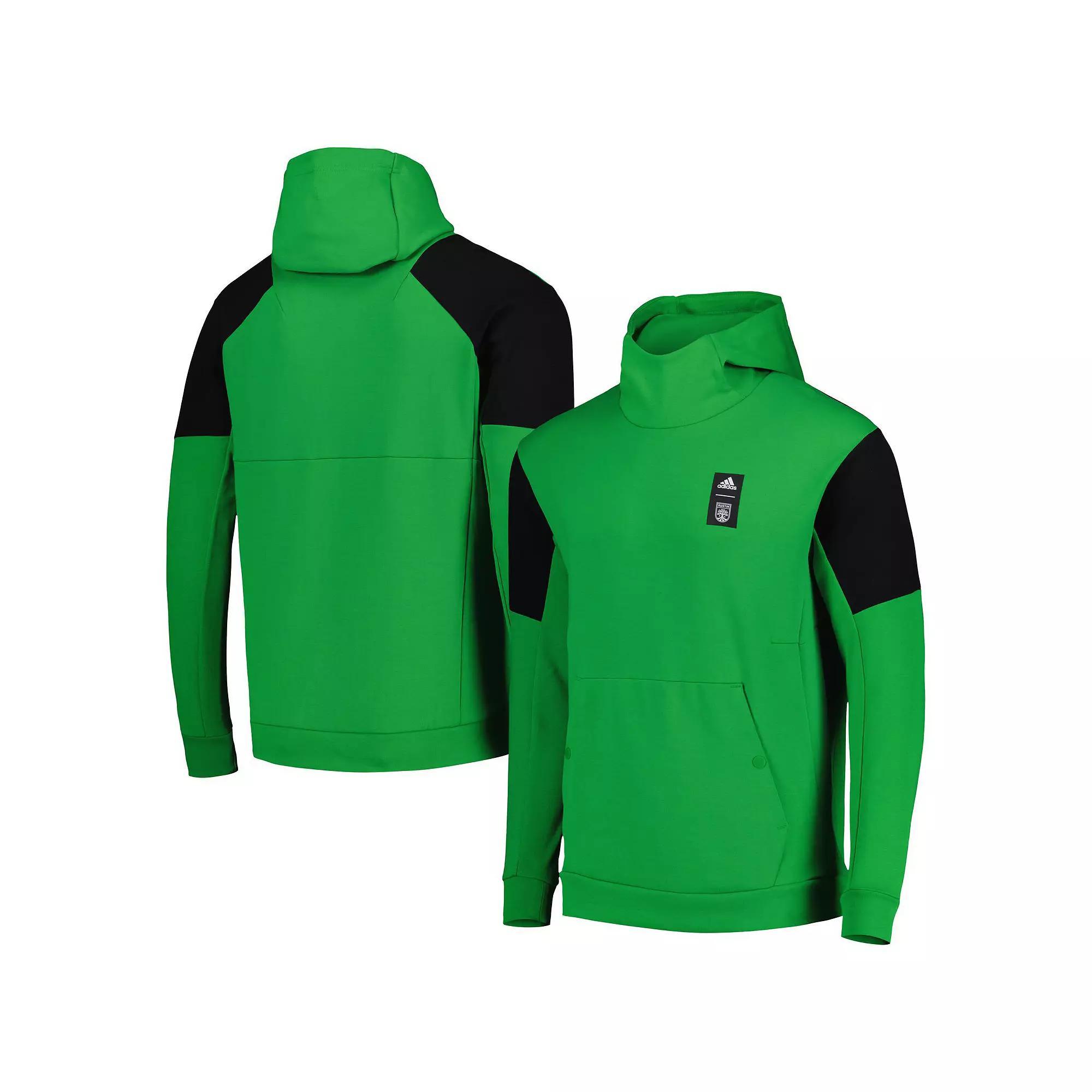 Mens adidas Green Austin FC 2023 Player Travel Pullover Hoodie Product Image