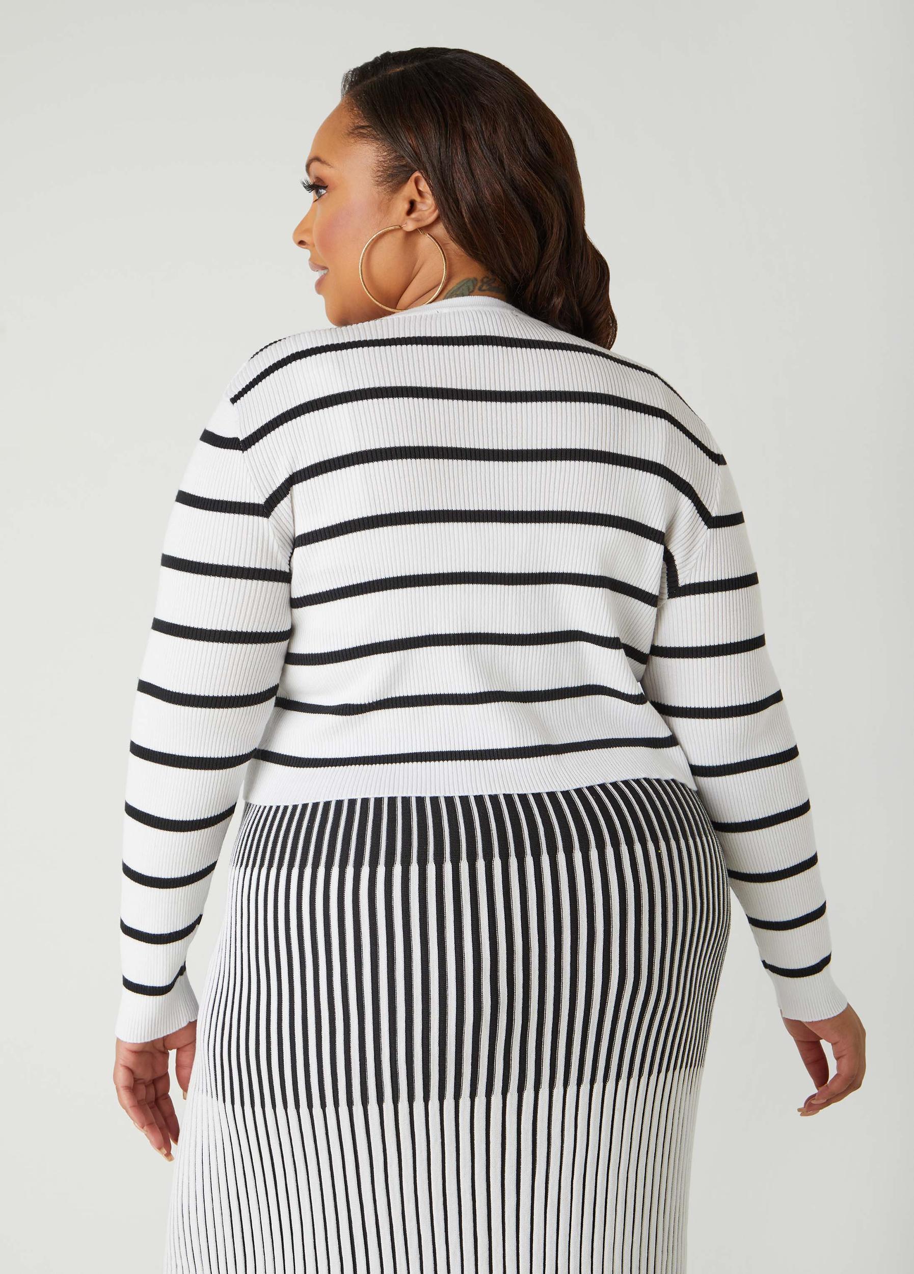 Cropped Striped Cardigan Product Image