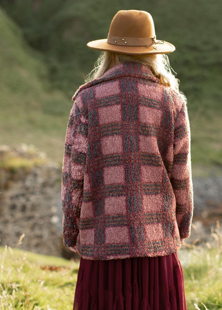 Gertrude Coat in Rose Plaid Girls Product Image