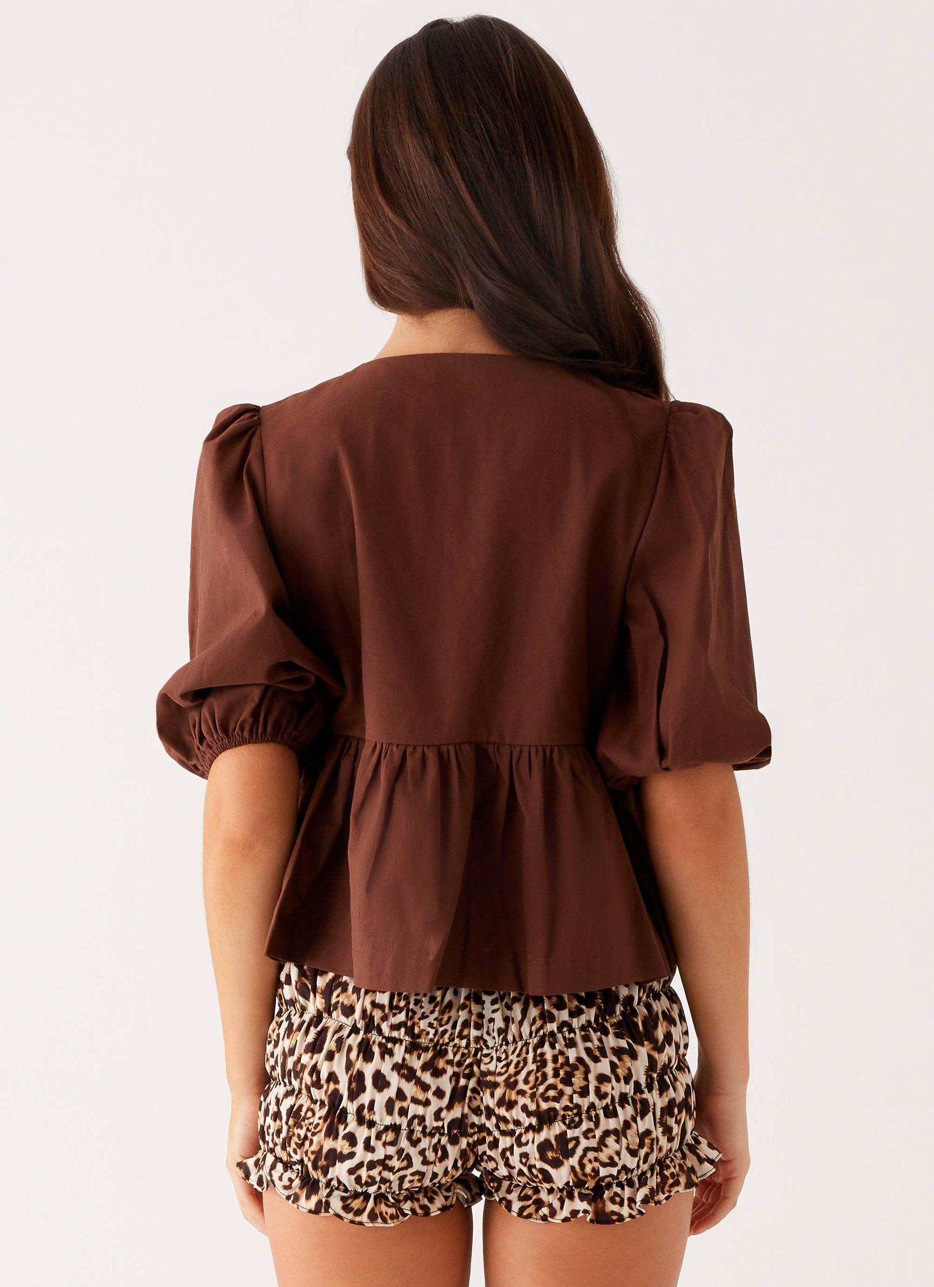 Western Wind Tie Top - Chocolate Product Image