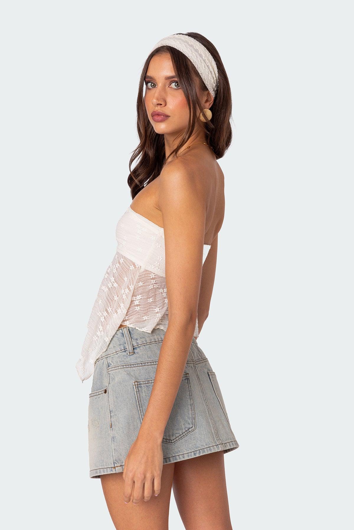 Rumble Washed Denim Mini Skirt Product Image