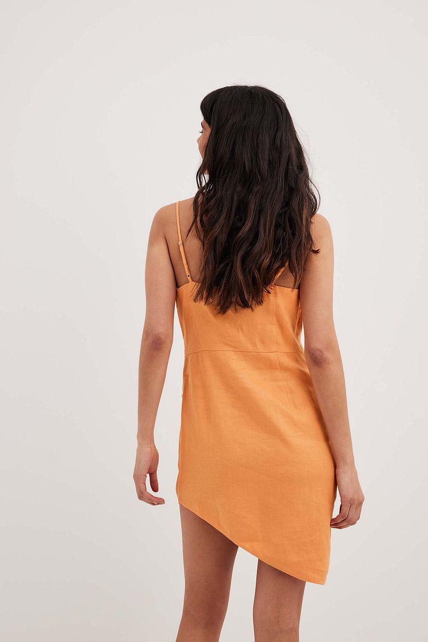 Overlap Waterfall Linen Dress Product Image