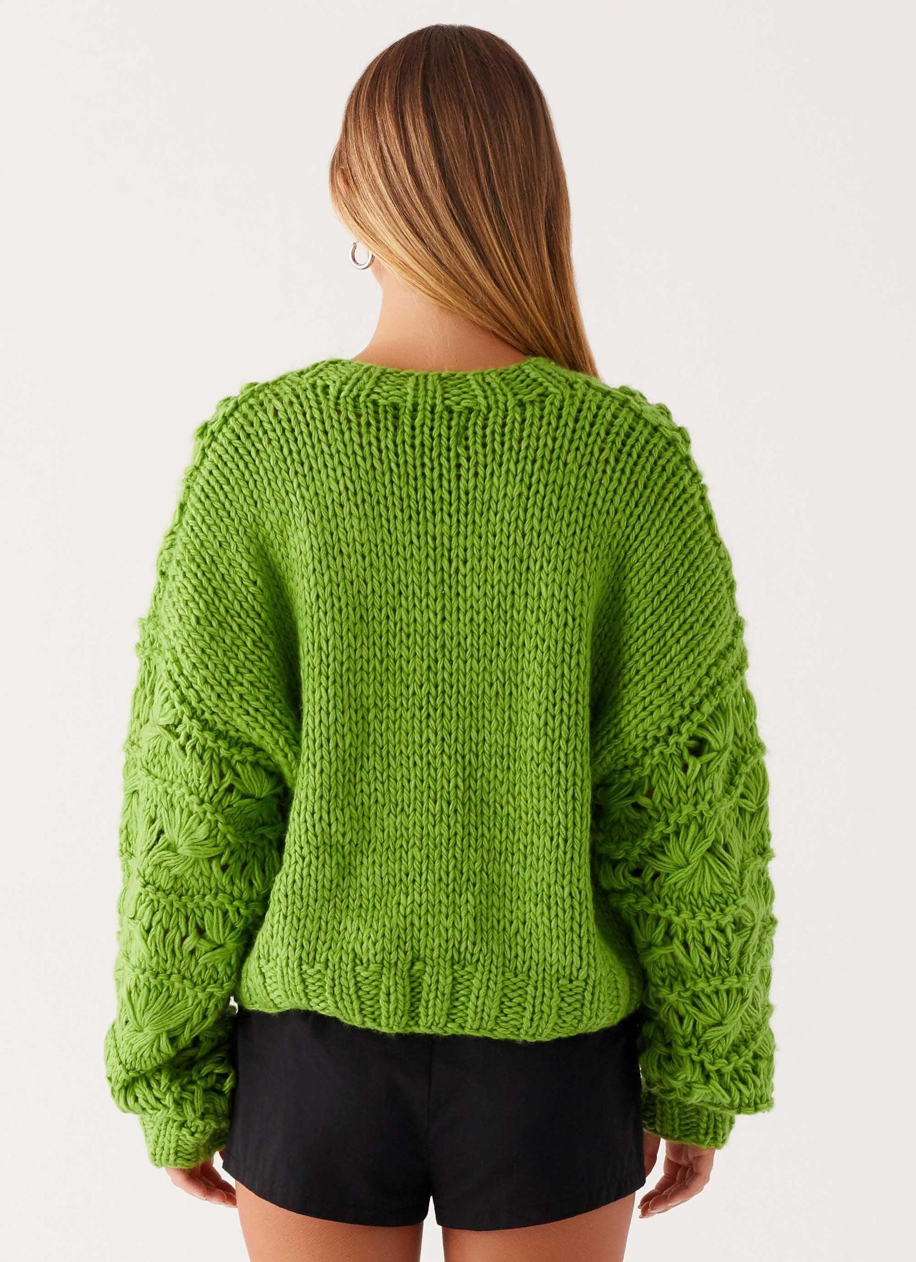 Hazel Knit Cardigan - Green Product Image