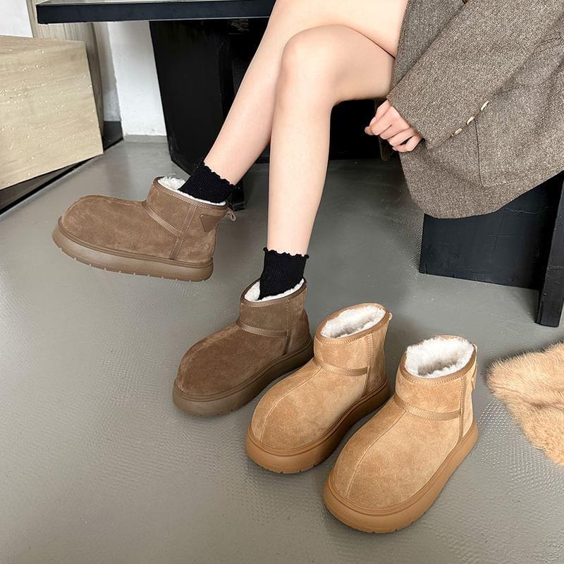 Fleece Lined Platform Short Boots Product Image