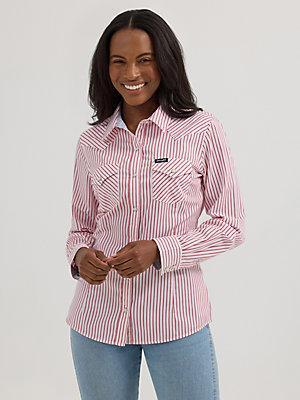 Women's Wrangler All Occasion Western Snap Shirt Stripe Product Image