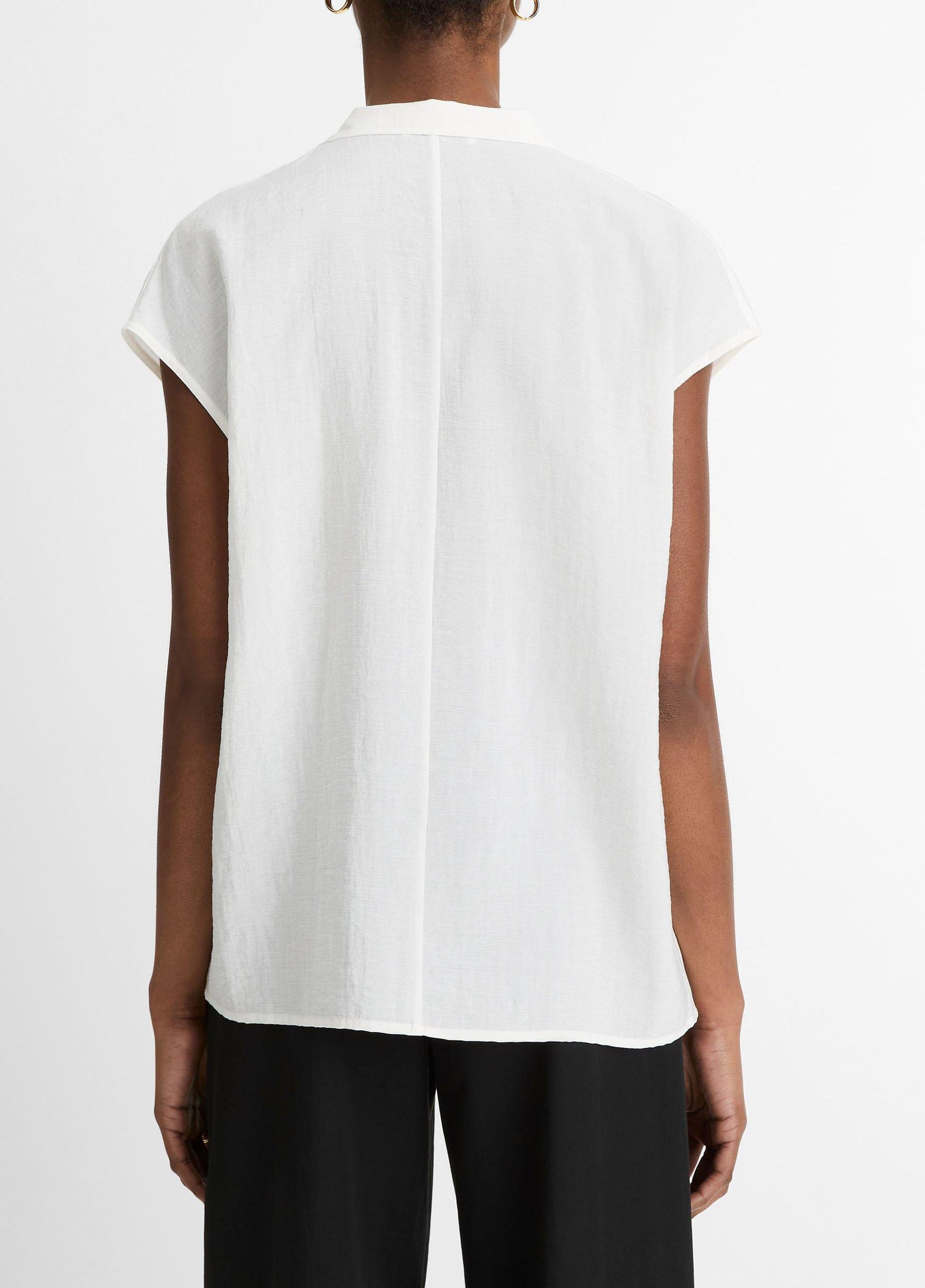 Voile Cap-Sleeve Blouse Product Image
