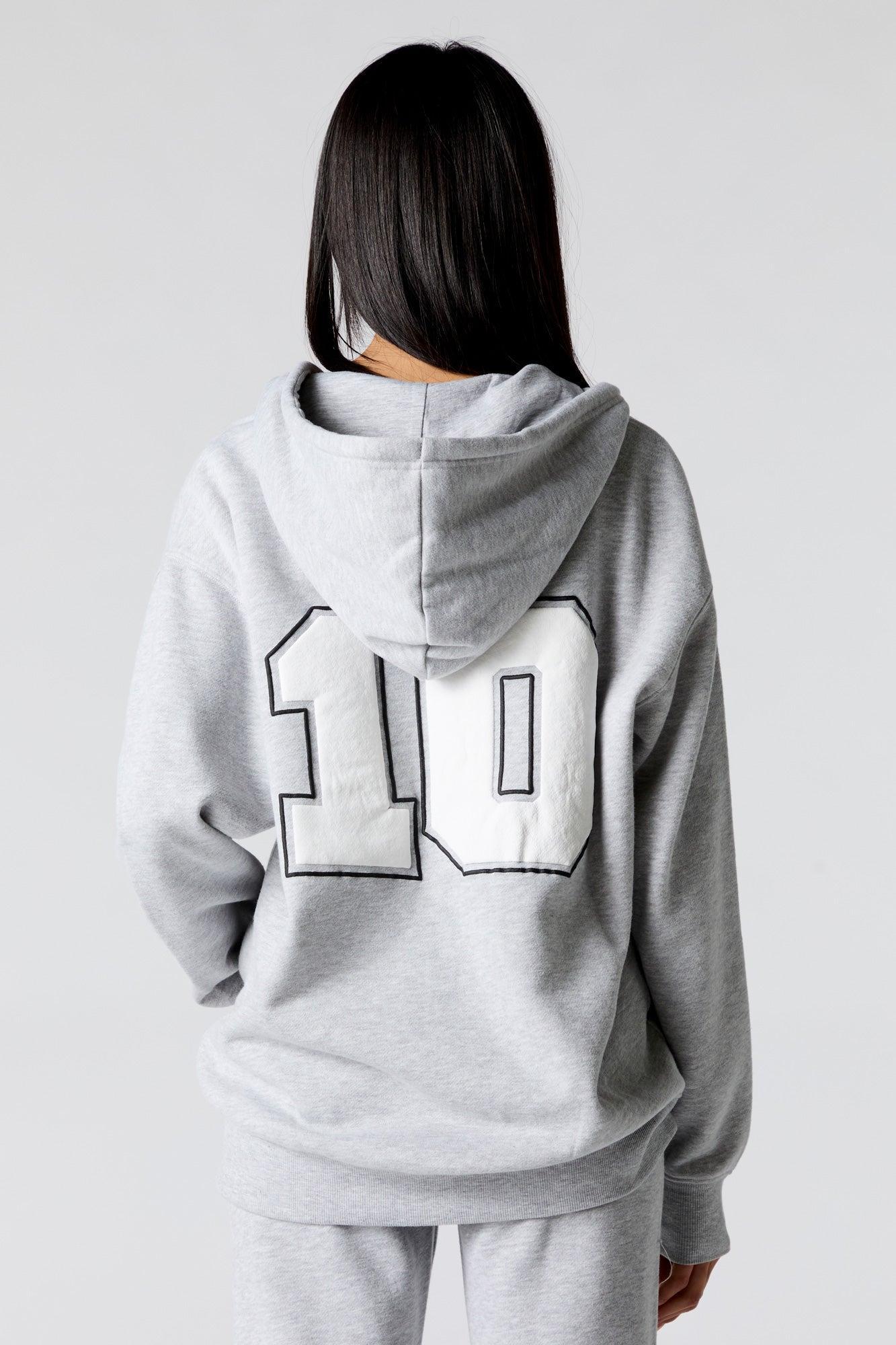 City Embroidered Zip-Up Fleece Hoodie Female Product Image