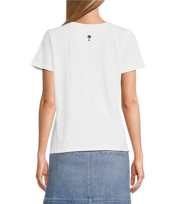 Tommy Bahama Slub Jersey Palm Tree Embroidered Round Neck Short Sleeve Tee Product Image