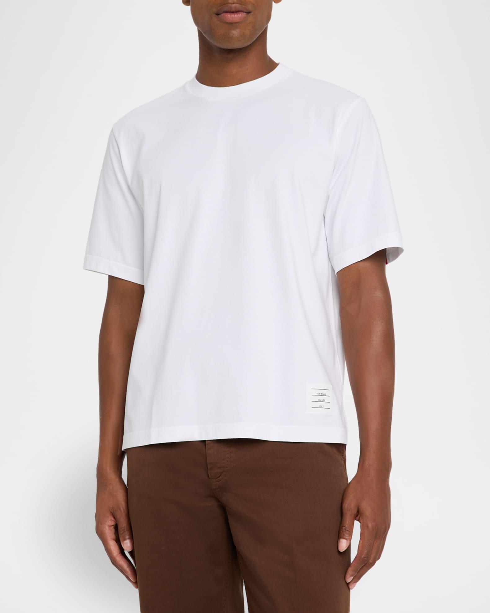 Men's Cotton Stripe-Trim Crewneck T-Shirt Product Image