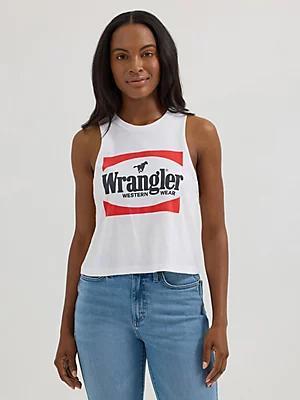 Women's Wrangler Festival Crop Graphic Tank in Antique White Product Image