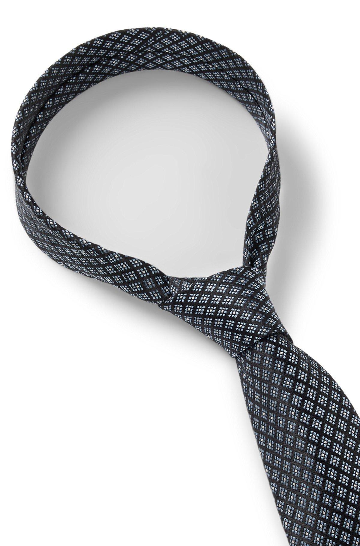 BOSS - Jacquard-pattern tie in Italian-made silk - Light Blue Product Image