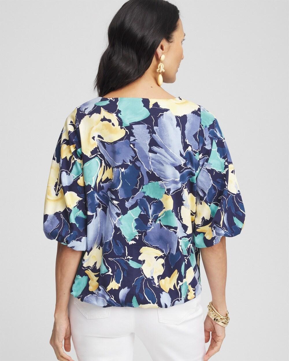 Bubble Hem Pleated Cotton Top Product Image