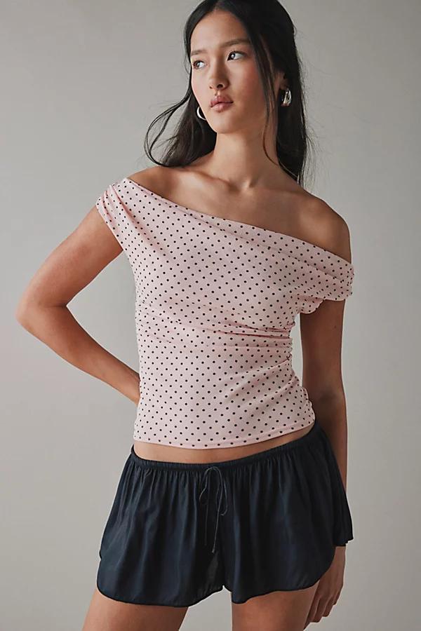 Urban Outfitters UO Fia Mesh Off-The-Shoulder Crop Top Womens at Urban Outfitters Product Image